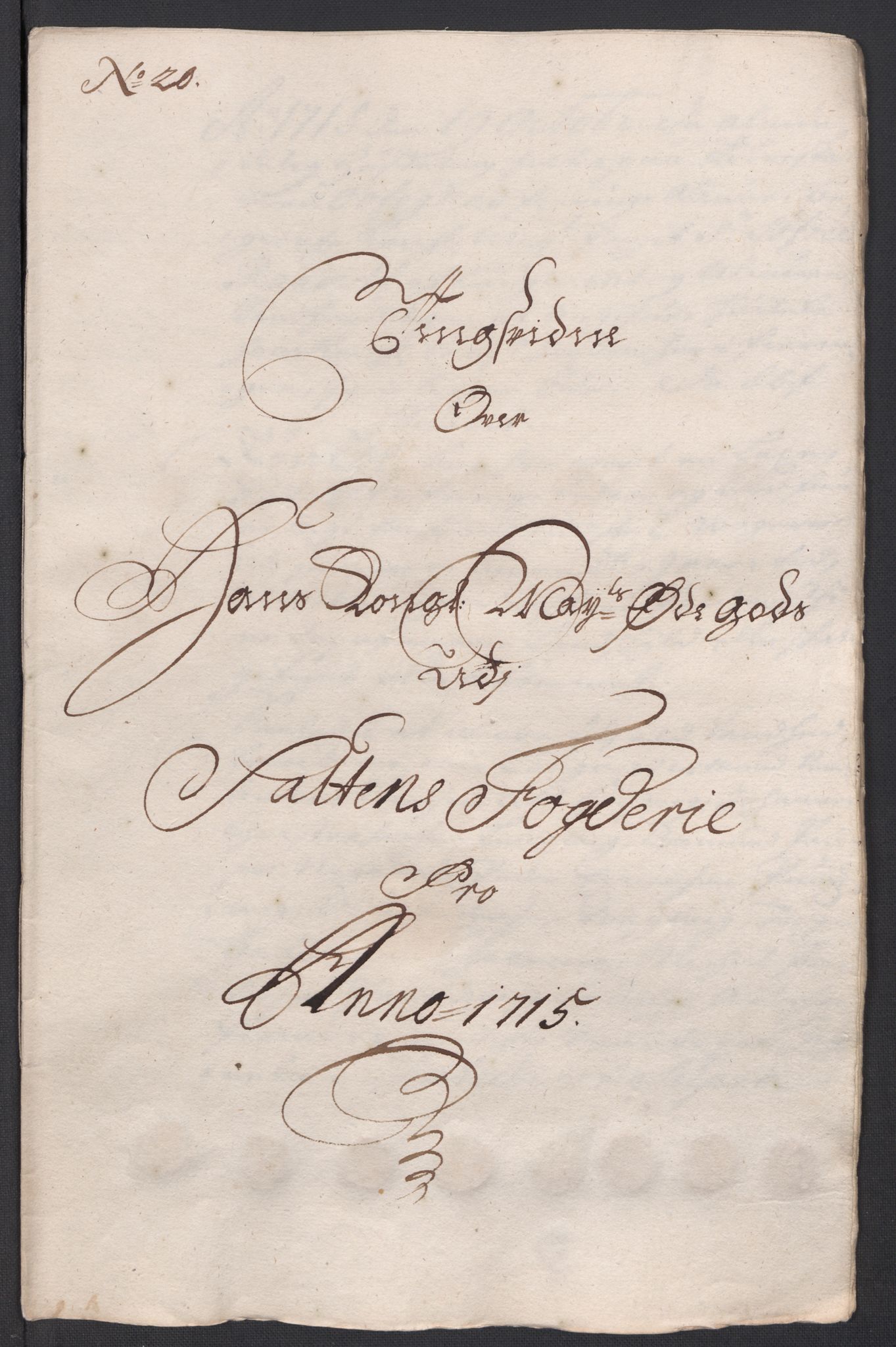 Rentekammeret inntil 1814, Reviderte regnskaper, Fogderegnskap, RA/EA-4092/R66/L4585: Fogderegnskap Salten, 1715, p. 234