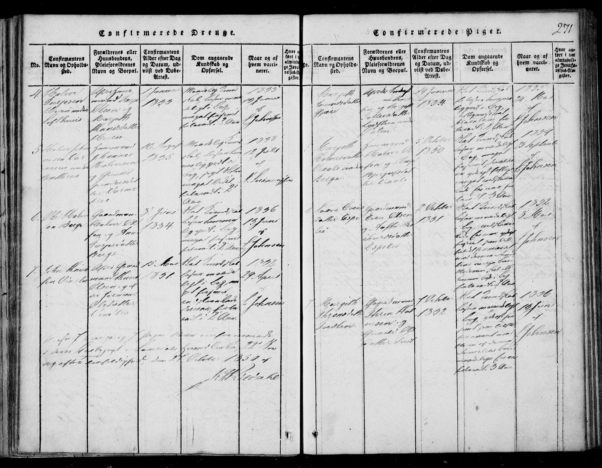 Lårdal kirkebøker, AV/SAKO-A-284/F/Fb/L0001: Parish register (official) no. II 1, 1815-1860, p. 271