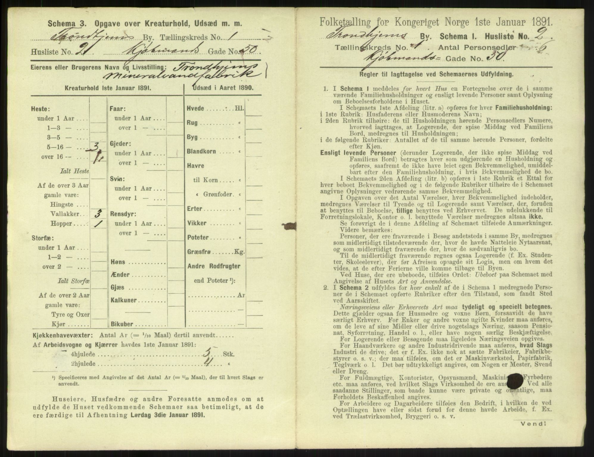 RA, 1891 census for 1601 Trondheim, 1891, p. 92