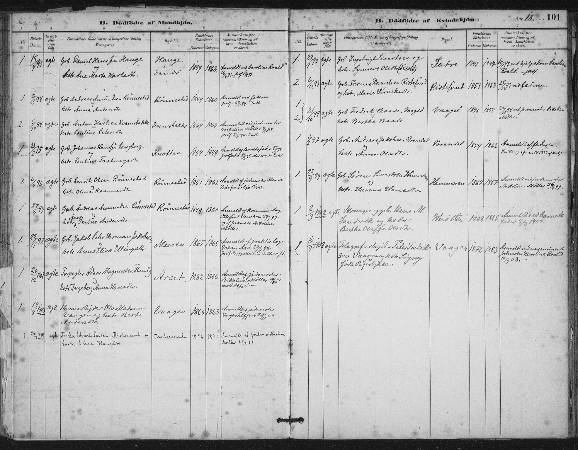 Ministerialprotokoller, klokkerbøker og fødselsregistre - Møre og Romsdal, SAT/A-1454/503/L0037: Parish register (official) no. 503A05, 1884-1900, p. 101