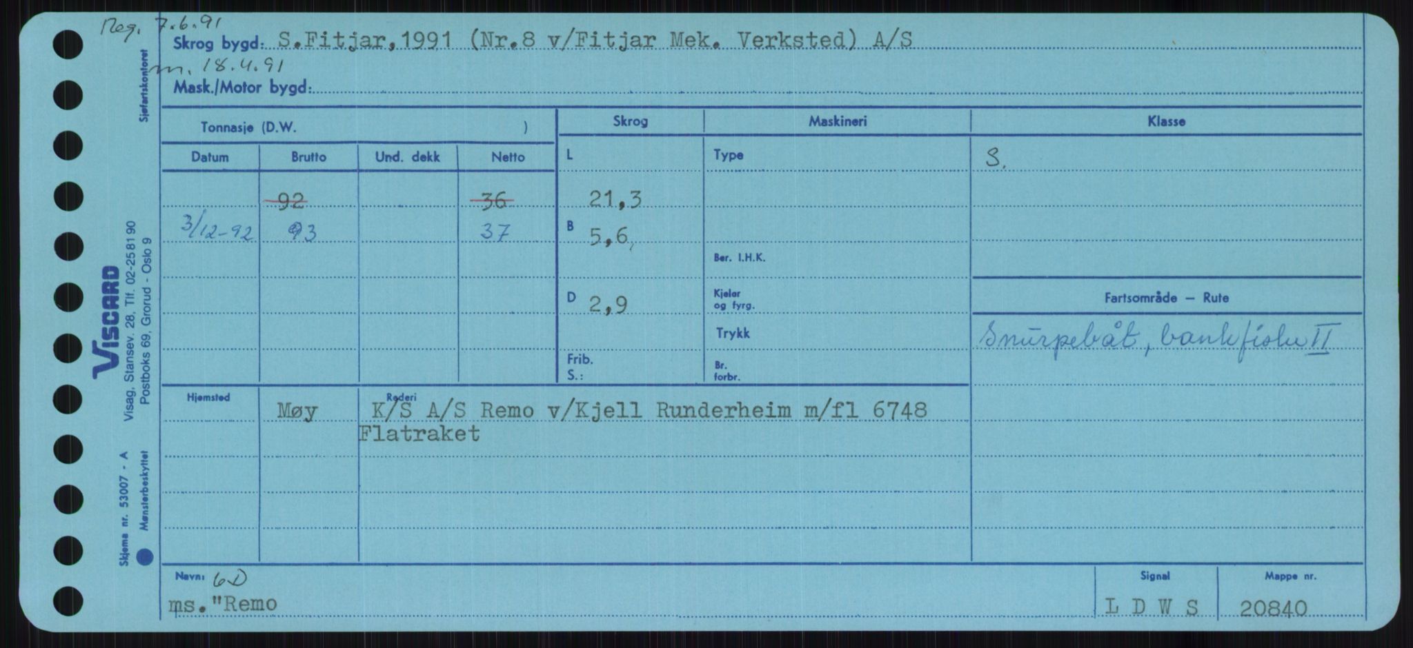 Sjøfartsdirektoratet med forløpere, Skipsmålingen, AV/RA-S-1627/H/Ha/L0004/0002: Fartøy, Mas-R / Fartøy, Odin-R, p. 637