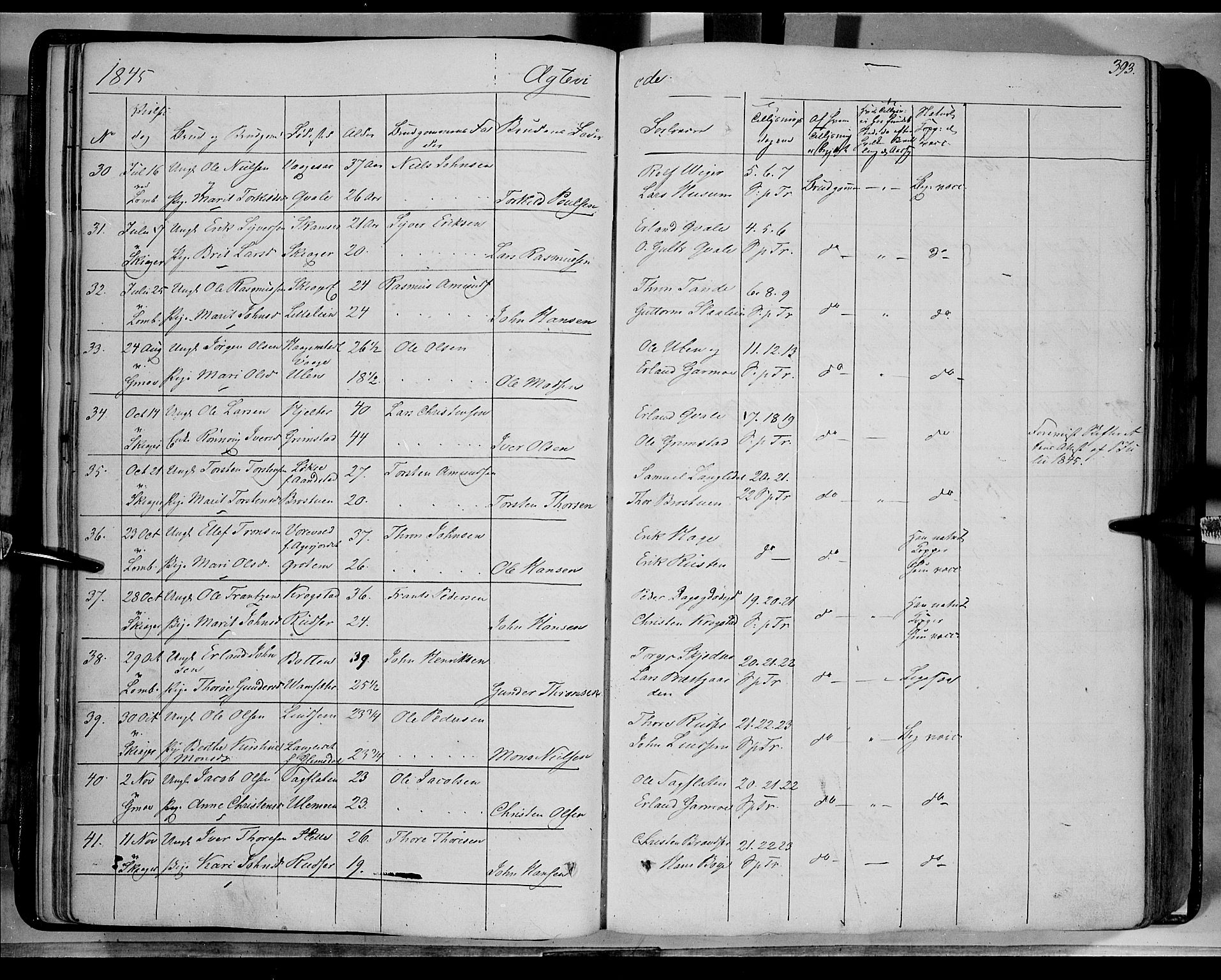 Lom prestekontor, SAH/PREST-070/K/L0006: Parish register (official) no. 6B, 1837-1863, p. 393