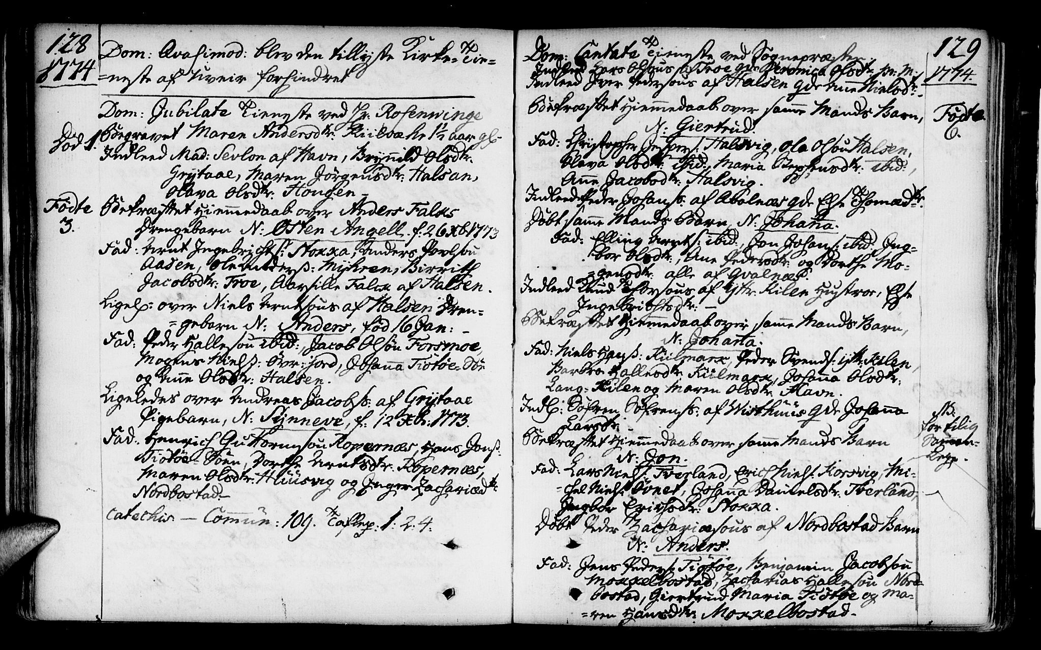 Ministerialprotokoller, klokkerbøker og fødselsregistre - Nordland, SAT/A-1459/817/L0260: Parish register (official) no. 817A02 /1, 1768-1776, p. 128-129