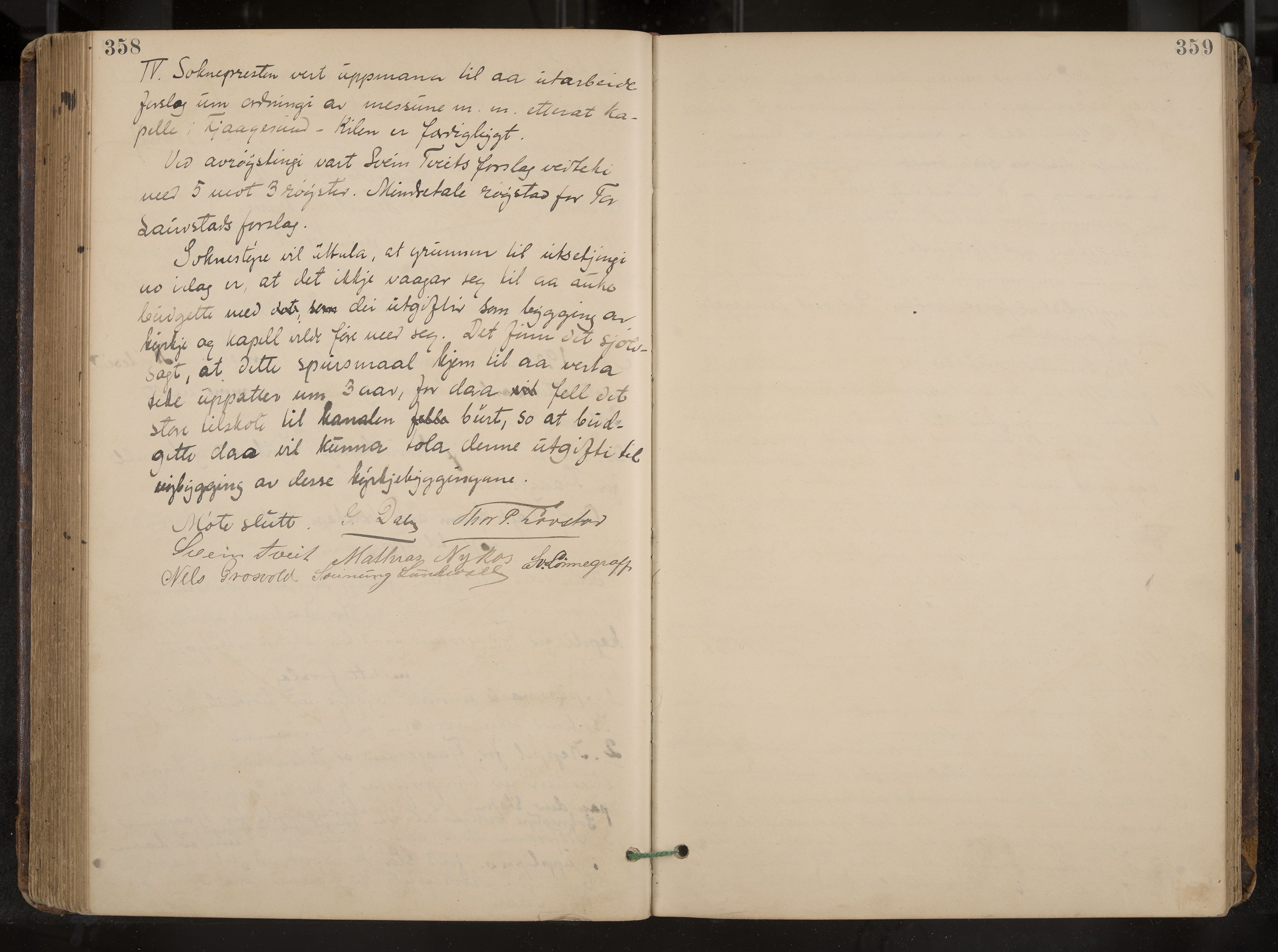 Kviteseid formannskap og sentraladministrasjon, IKAK/0829021/A/Aa/L0004: Møtebok, 1896-1911, p. 358-359