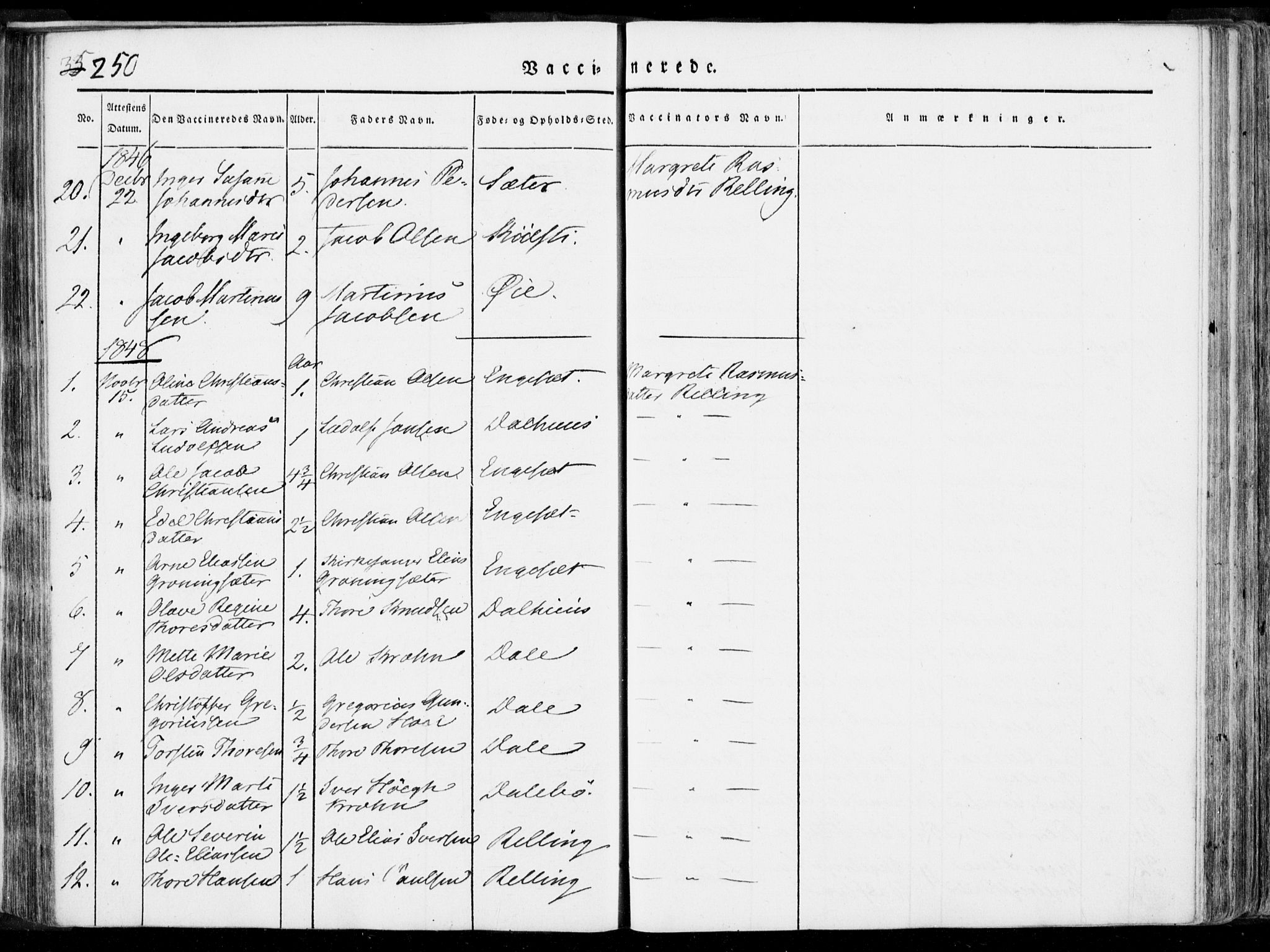 Ministerialprotokoller, klokkerbøker og fødselsregistre - Møre og Romsdal, SAT/A-1454/519/L0248: Parish register (official) no. 519A07, 1829-1860, p. 250