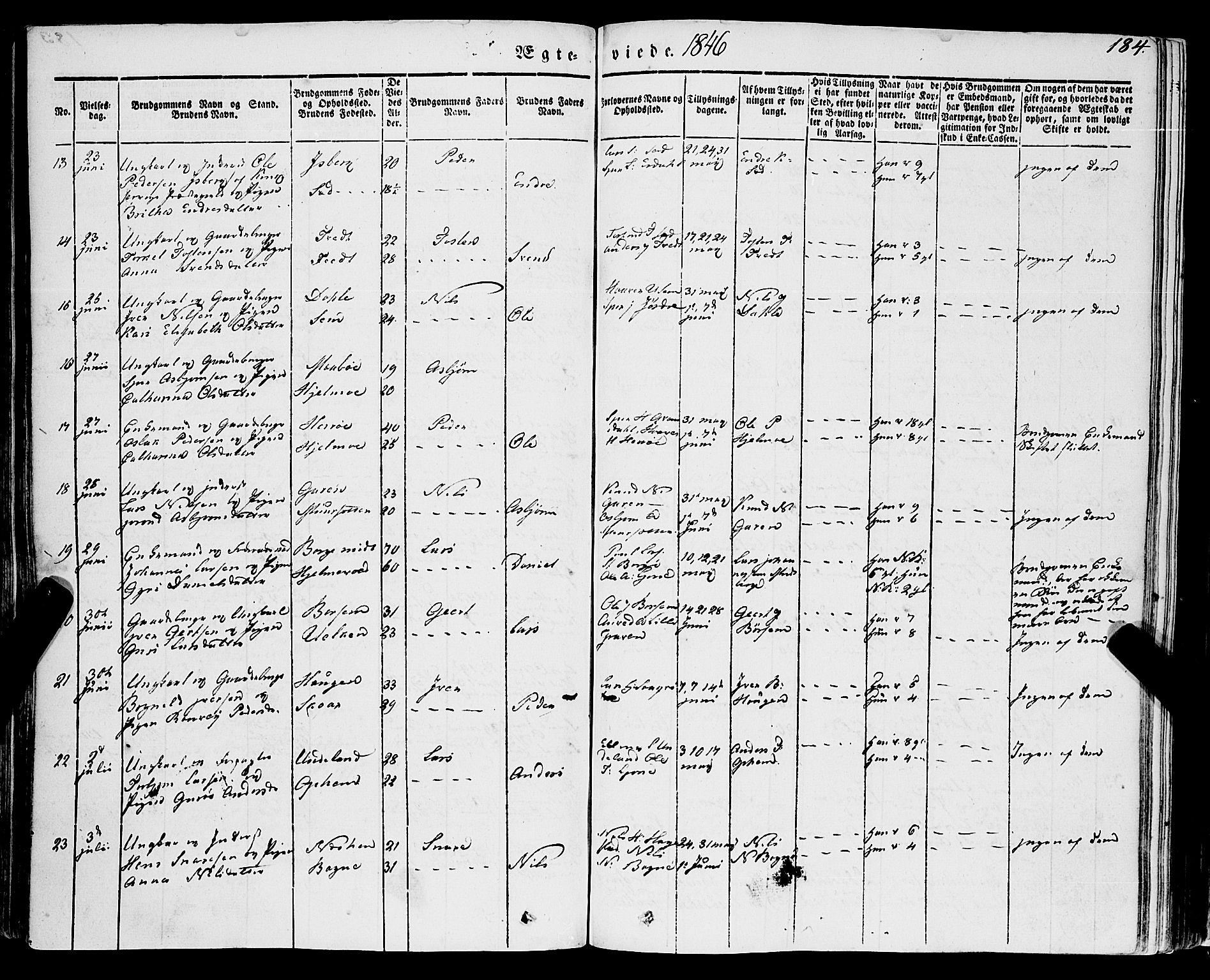 Ulvik sokneprestembete, SAB/A-78801/H/Haa: Parish register (official) no. A 12, 1839-1853, p. 184