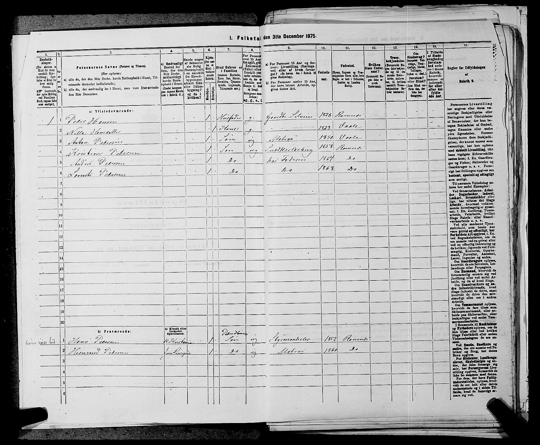 SAKO, 1875 census for 0718P Ramnes, 1875, p. 43