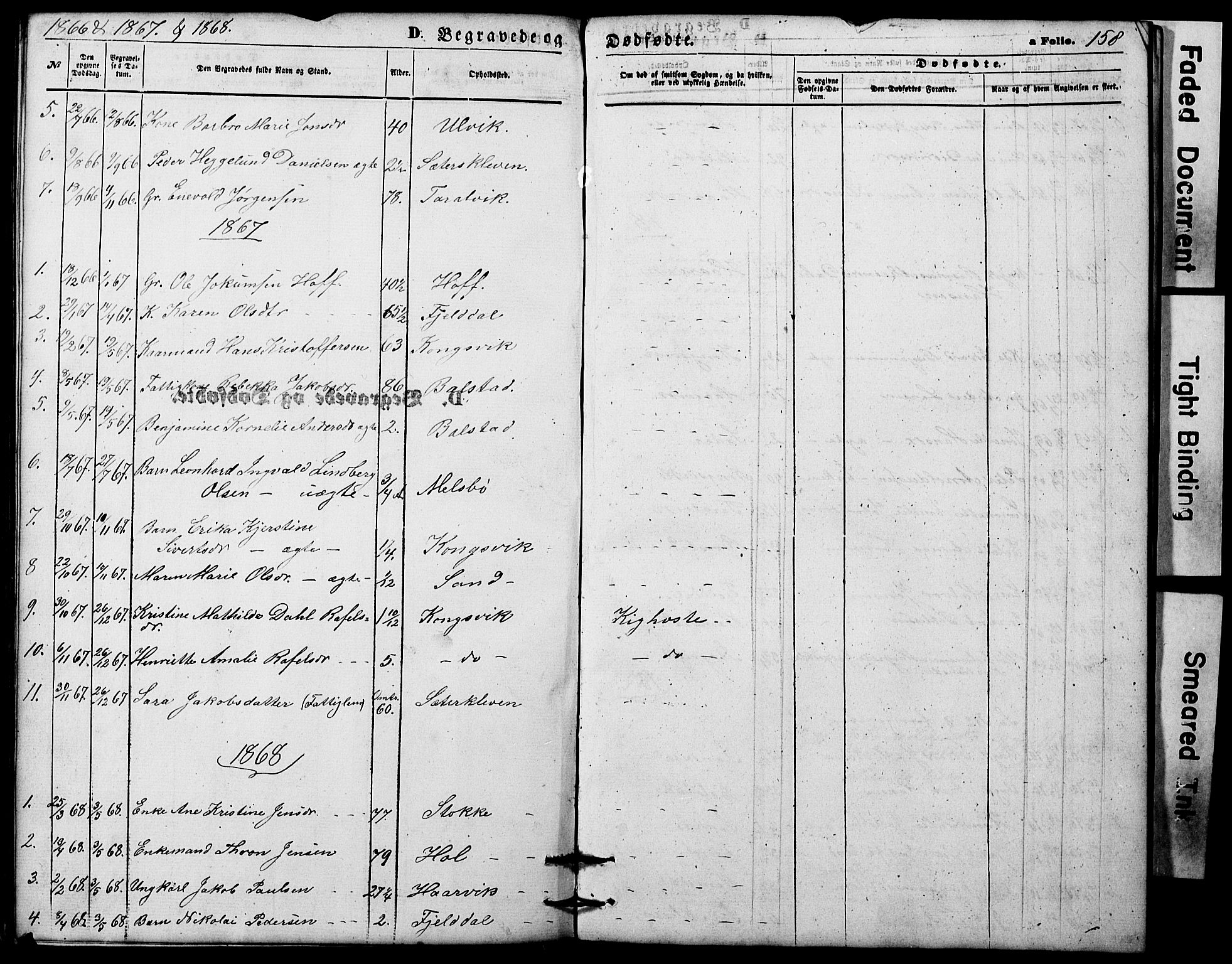 Ministerialprotokoller, klokkerbøker og fødselsregistre - Nordland, AV/SAT-A-1459/865/L0930: Parish register (copy) no. 865C02, 1866-1884, p. 158