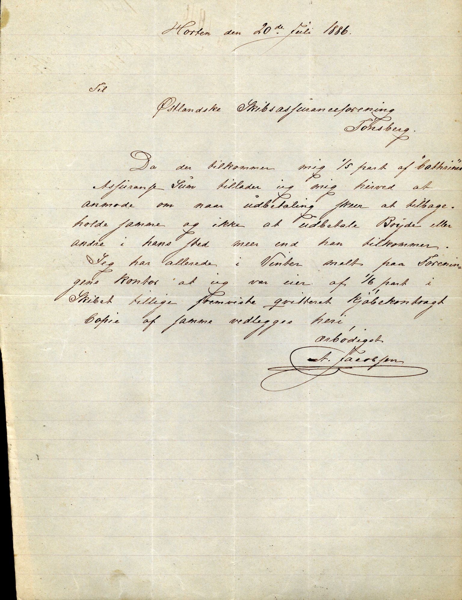 Pa 63 - Østlandske skibsassuranceforening, VEMU/A-1079/G/Ga/L0019/0010: Havaridokumenter / Victoria, Vigor, Cathrine, Brillant, Alvega, Rotvid, 1886, p. 17