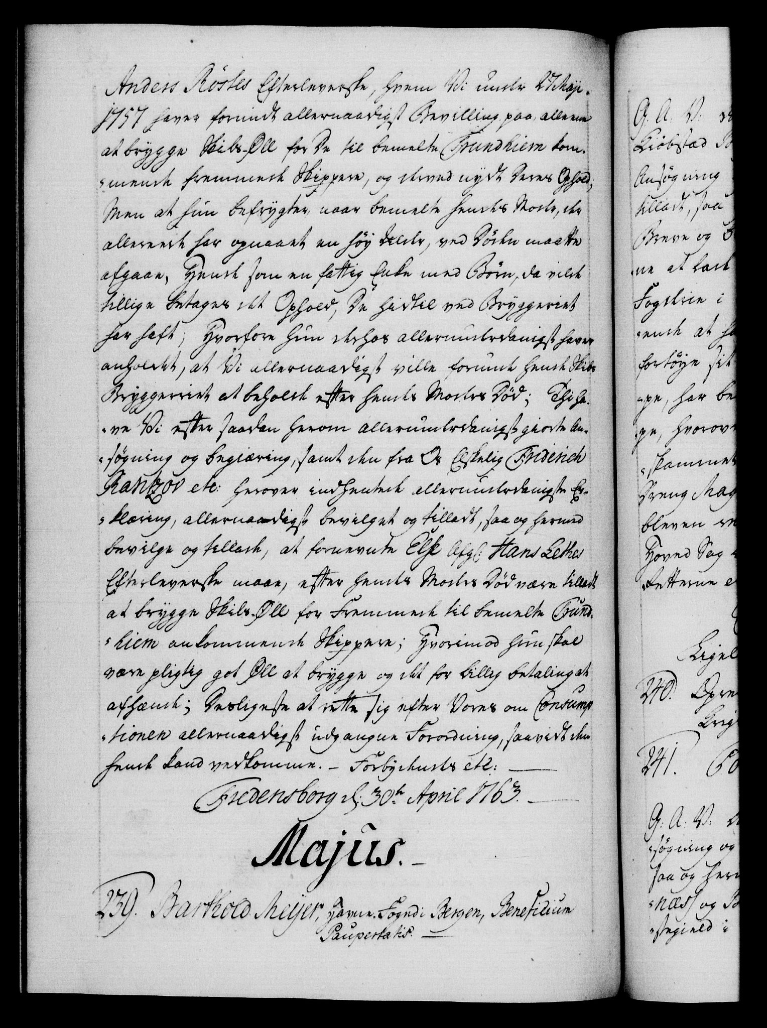 Danske Kanselli 1572-1799, RA/EA-3023/F/Fc/Fca/Fcaa/L0042: Norske registre, 1763-1766, p. 89b