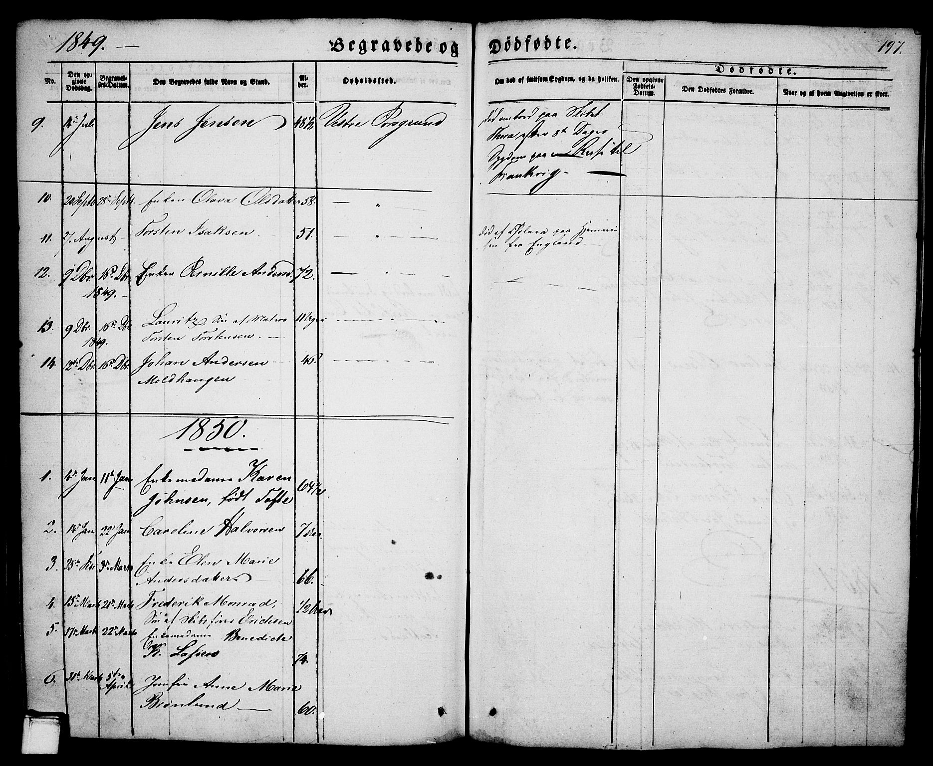 Porsgrunn kirkebøker , AV/SAKO-A-104/G/Ga/L0002: Parish register (copy) no. I 2, 1847-1877, p. 197