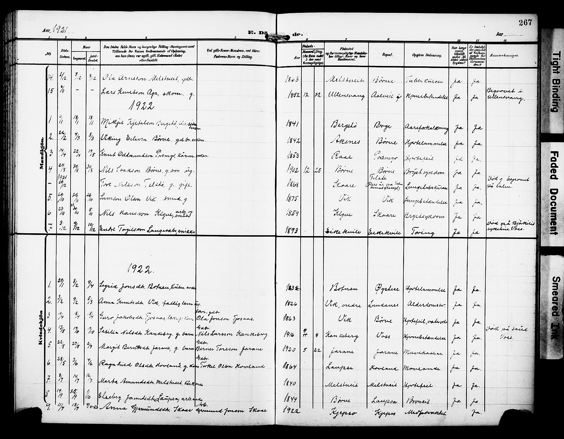 Kvam sokneprestembete, SAB/A-76201/H/Hab: Parish register (copy) no. C 4, 1906-1931, p. 267
