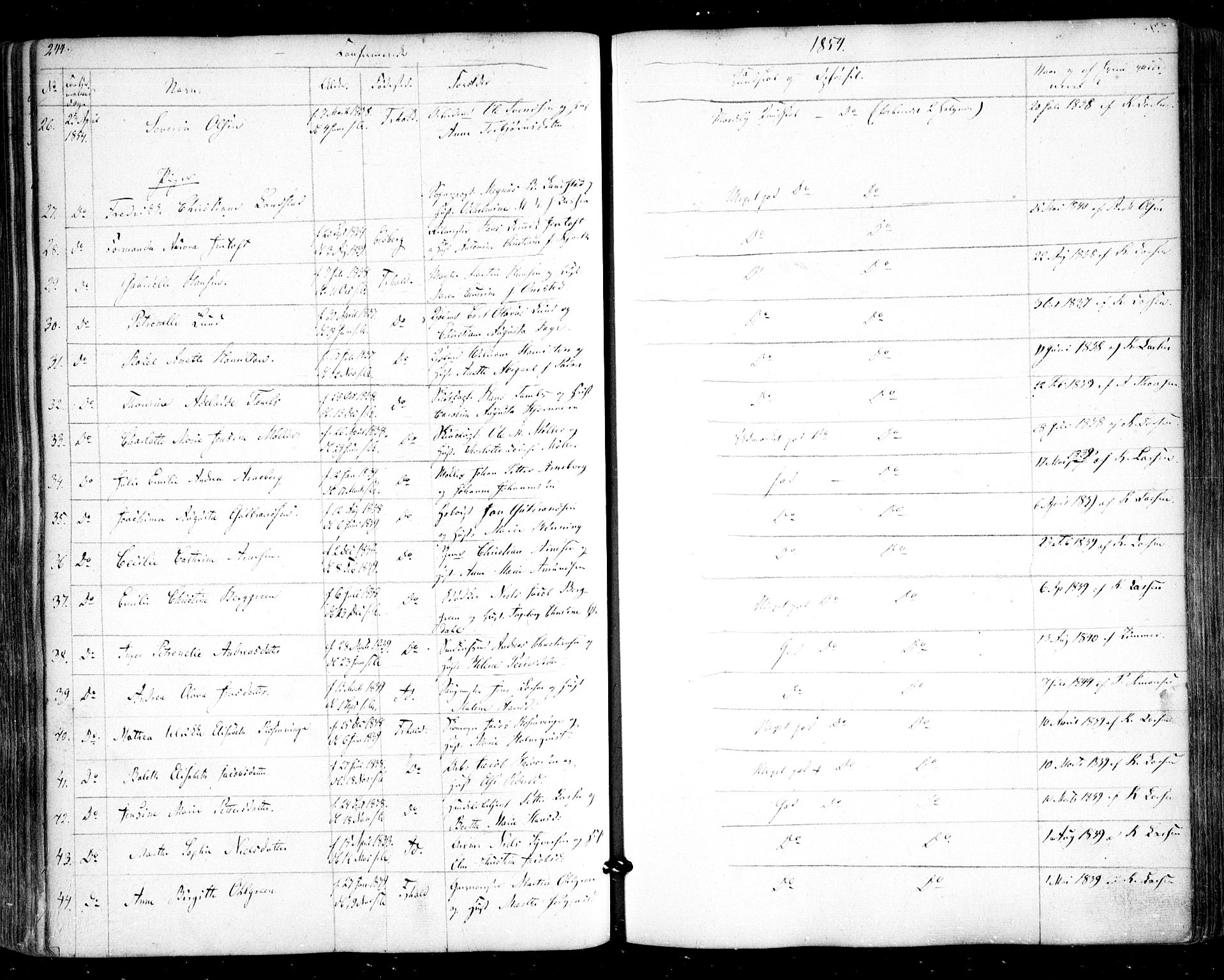 Halden prestekontor Kirkebøker, AV/SAO-A-10909/F/Fa/L0006: Parish register (official) no. I 6, 1845-1856, p. 244