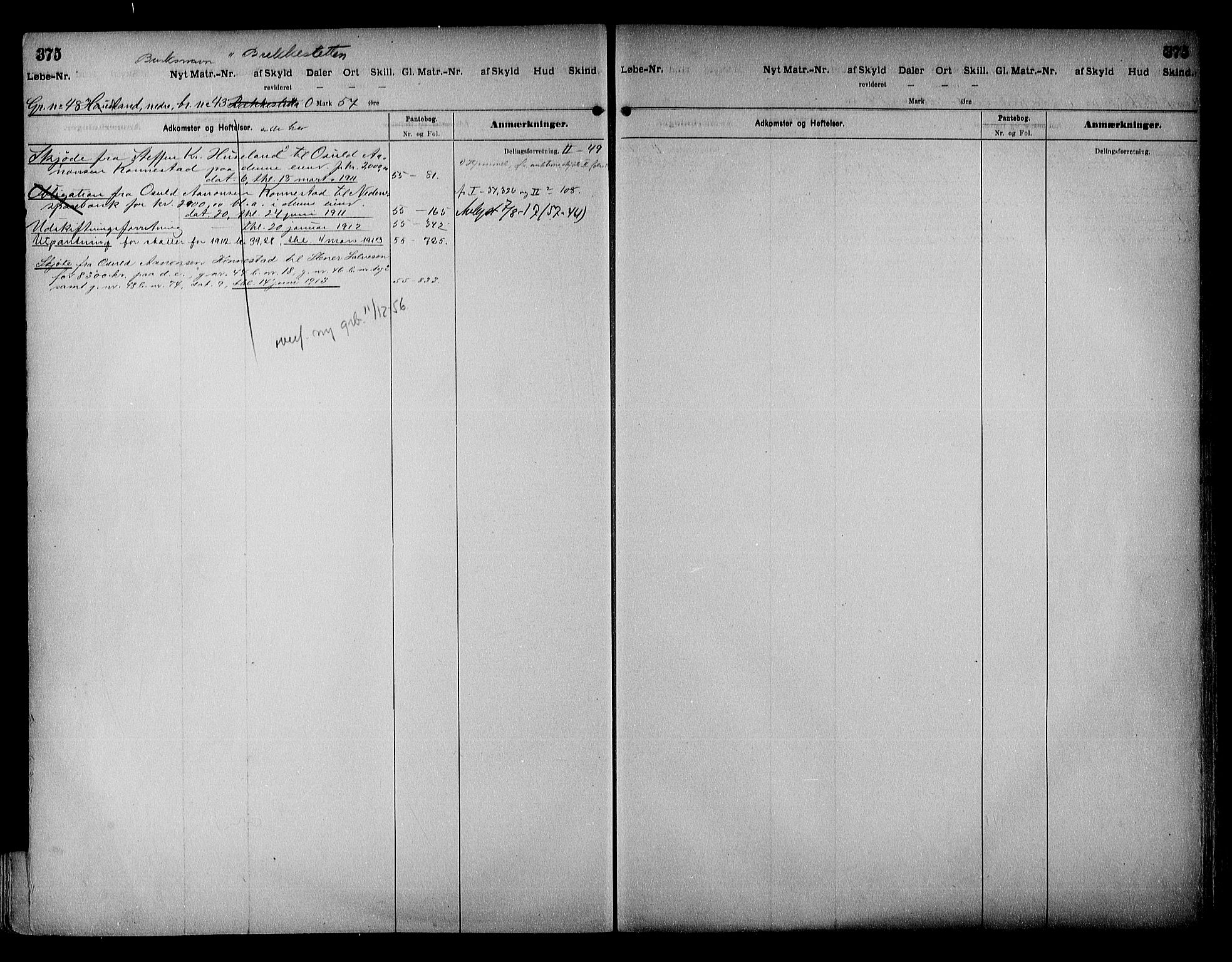 Vestre Nedenes/Sand sorenskriveri, SAK/1221-0010/G/Ga/L0018: Mortgage register no. 13b, 1872-1956, p. 375