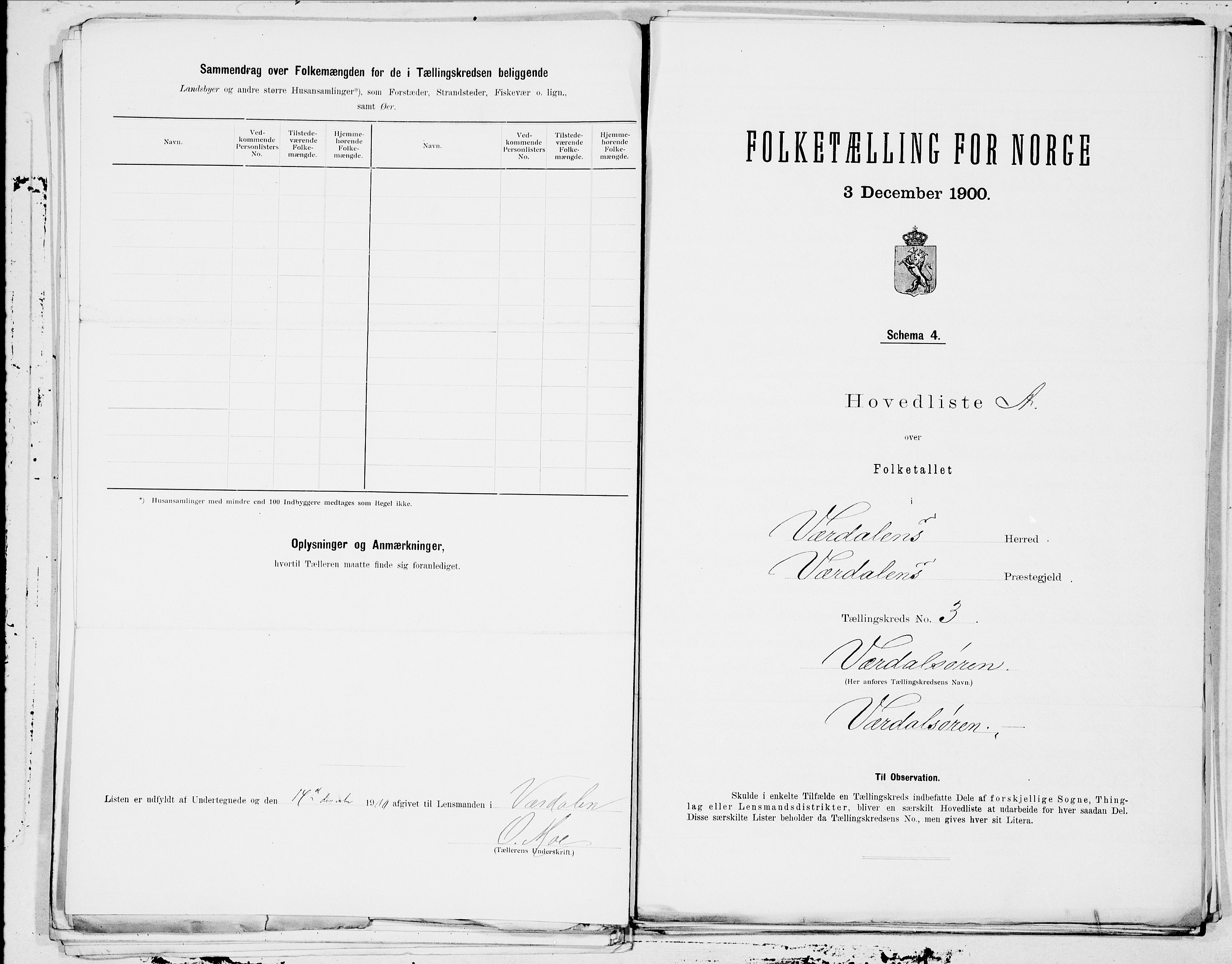 SAT, 1900 census for Verdal, 1900, p. 6