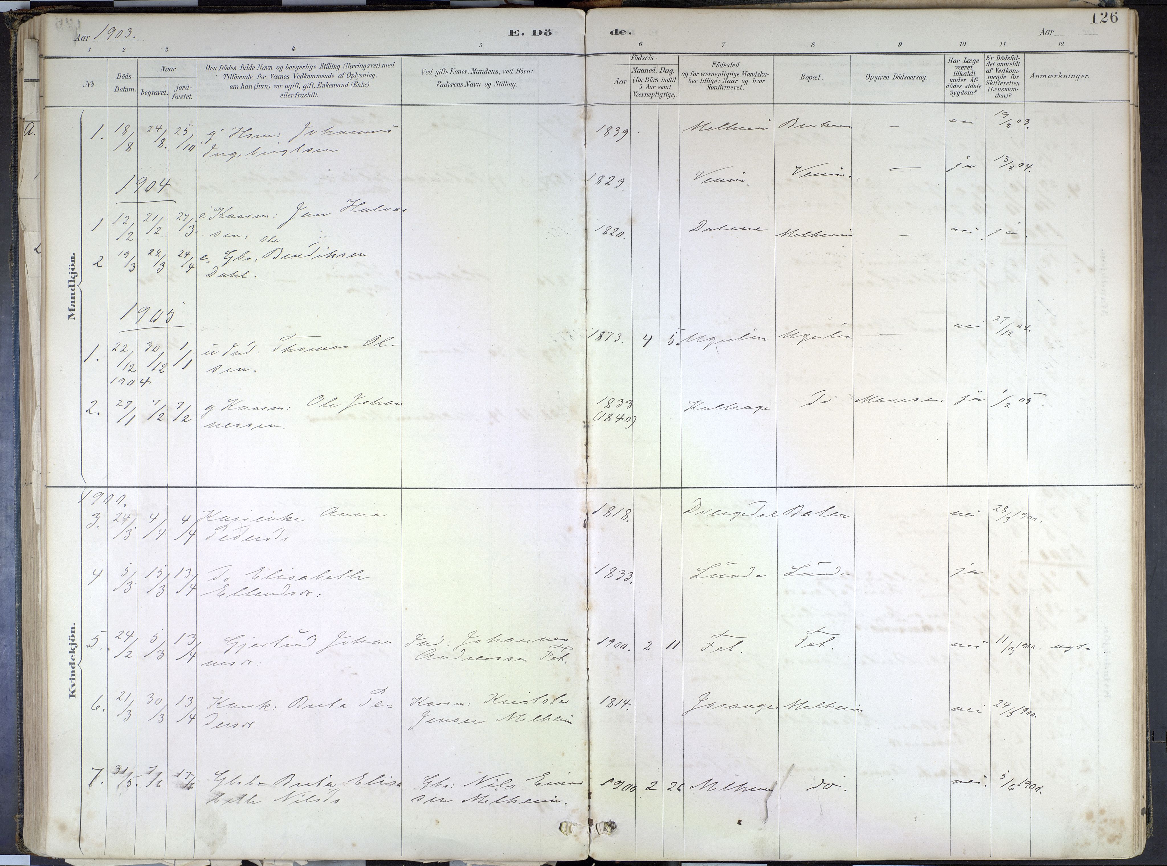 Hafslo sokneprestembete, SAB/A-80301/H/Haa/Haad/L0001: Parish register (official) no. D 1, 1886-1934, p. 126