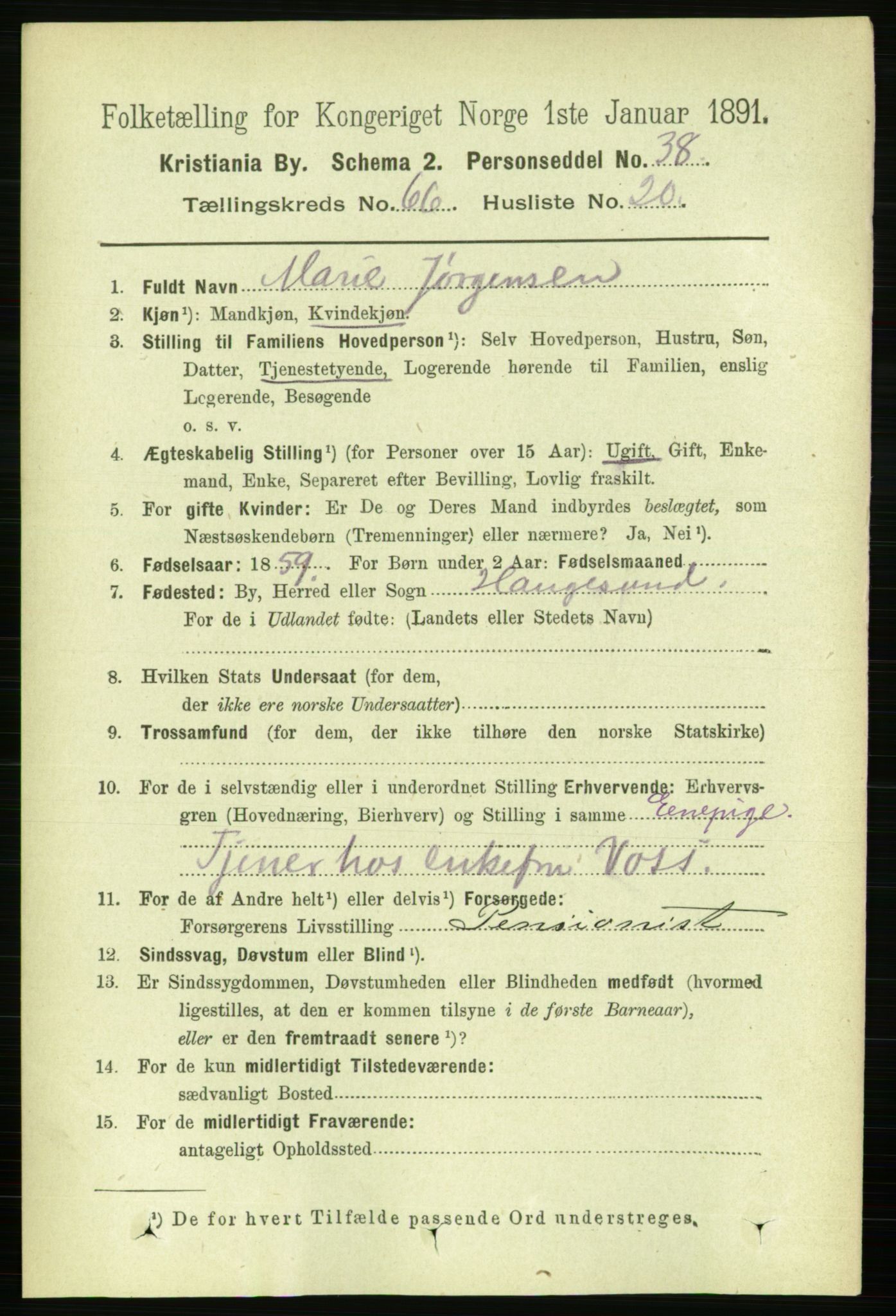 RA, 1891 census for 0301 Kristiania, 1891, p. 36004