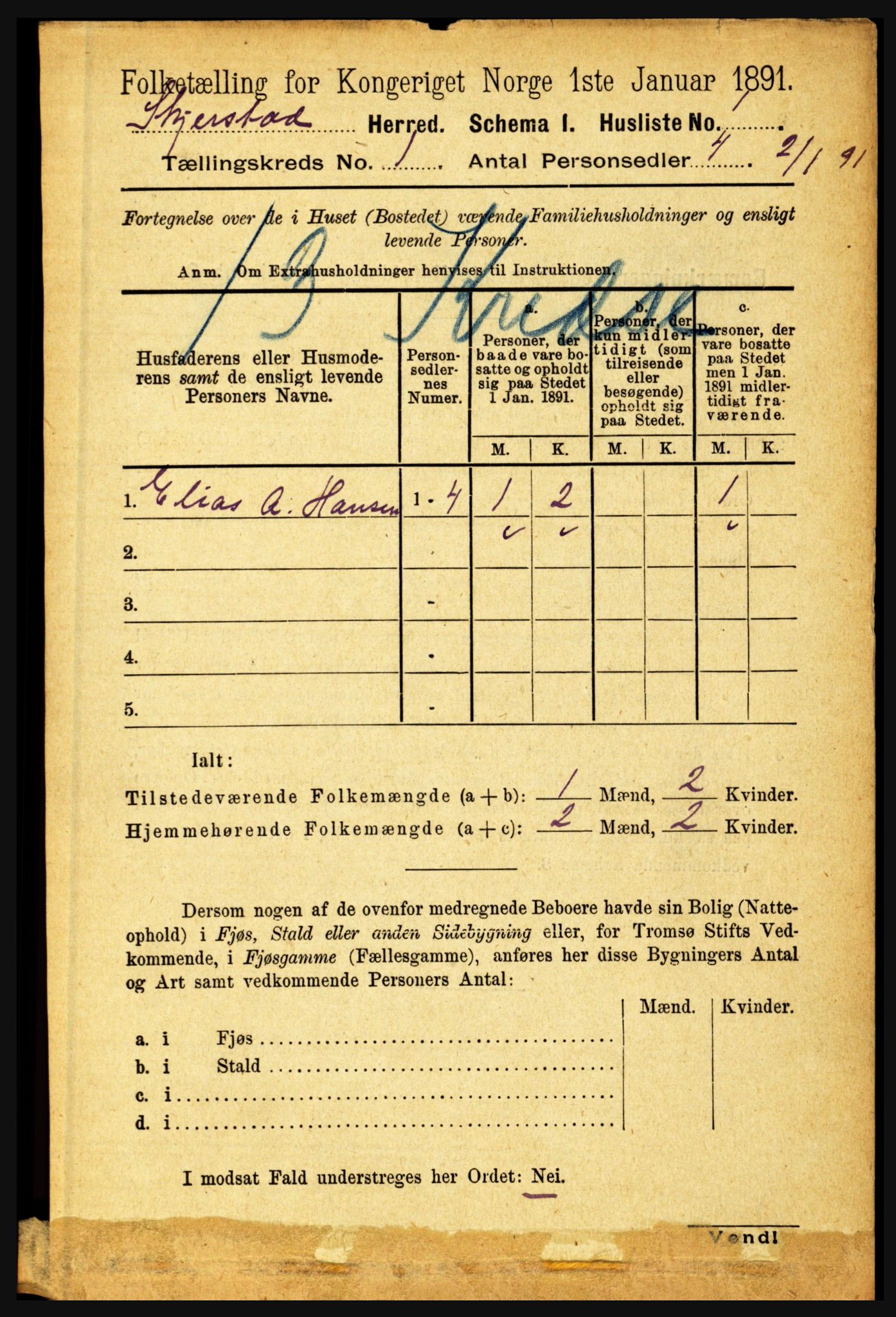 RA, 1891 census for 1842 Skjerstad, 1891, p. 34