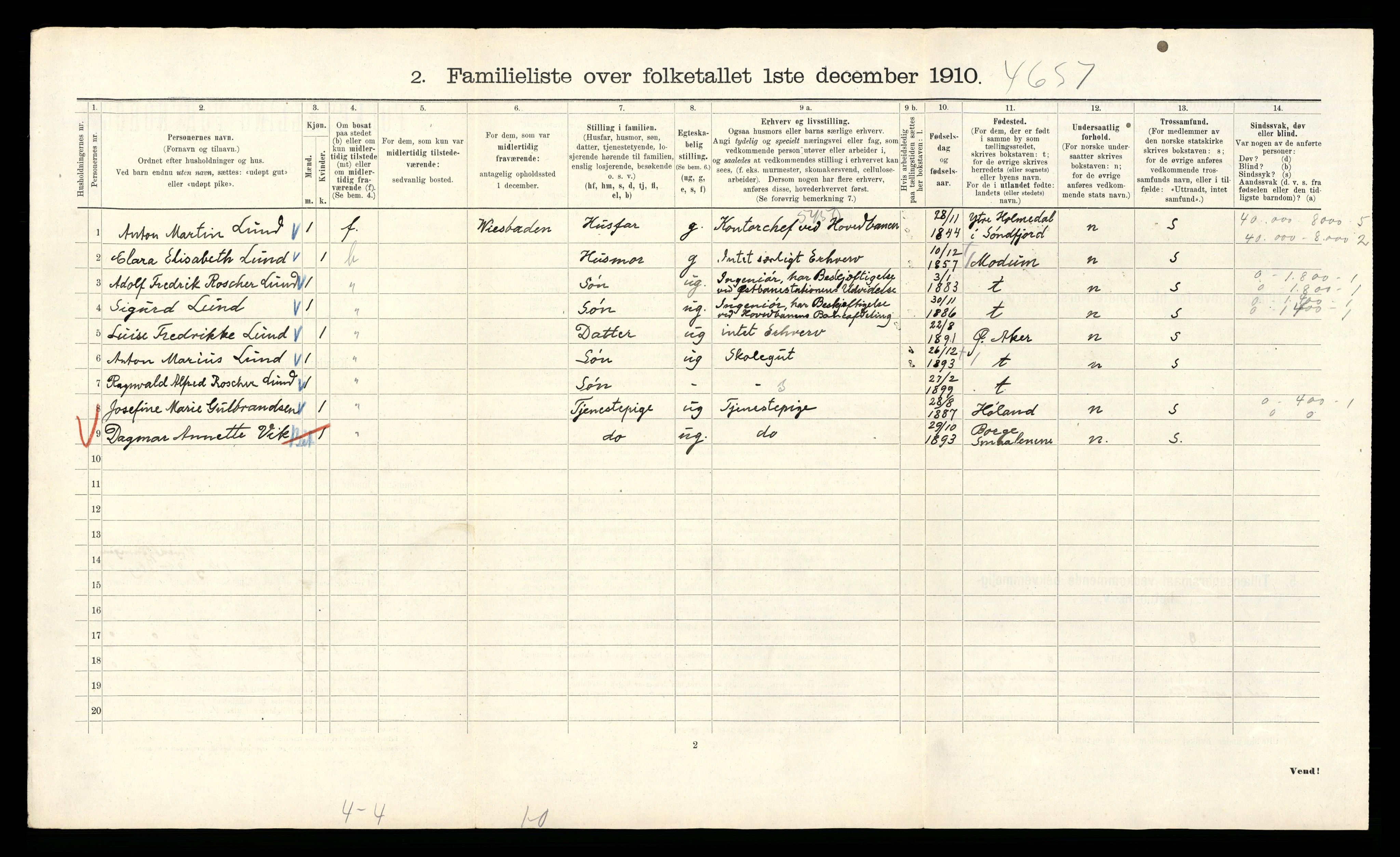 RA, 1910 census for Kristiania, 1910, p. 51956