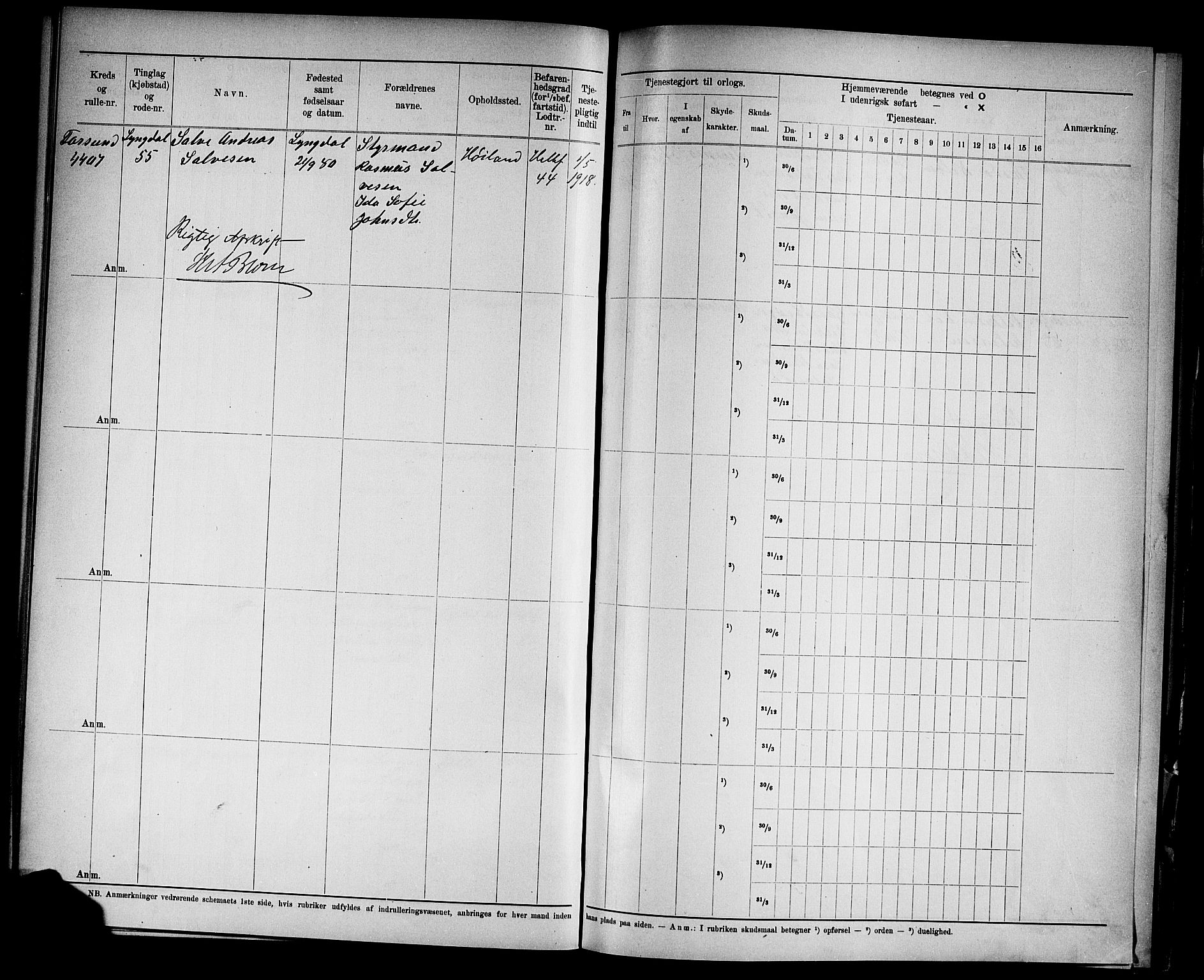 Kristiansand mønstringskrets, SAK/2031-0015/F/Fd/L0004: Rulle sjøvernepliktige, C-4, 1902, p. 42