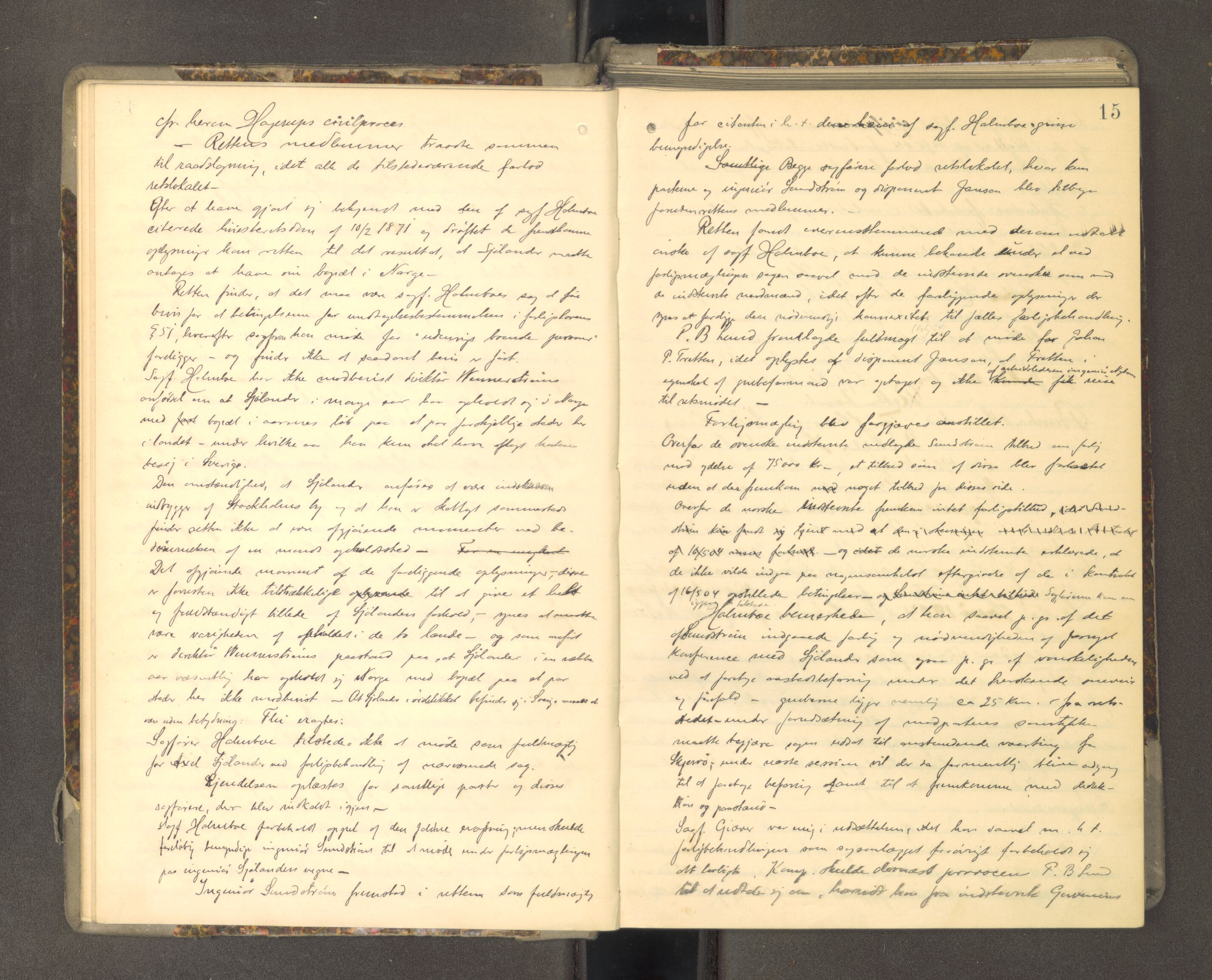 Tromsø sorenskriveri 1855-, AV/SATØ-S-0050/F/Fe/L0139: Ekstrarettsprotokoll, 1905-1909, p. 14b-15a