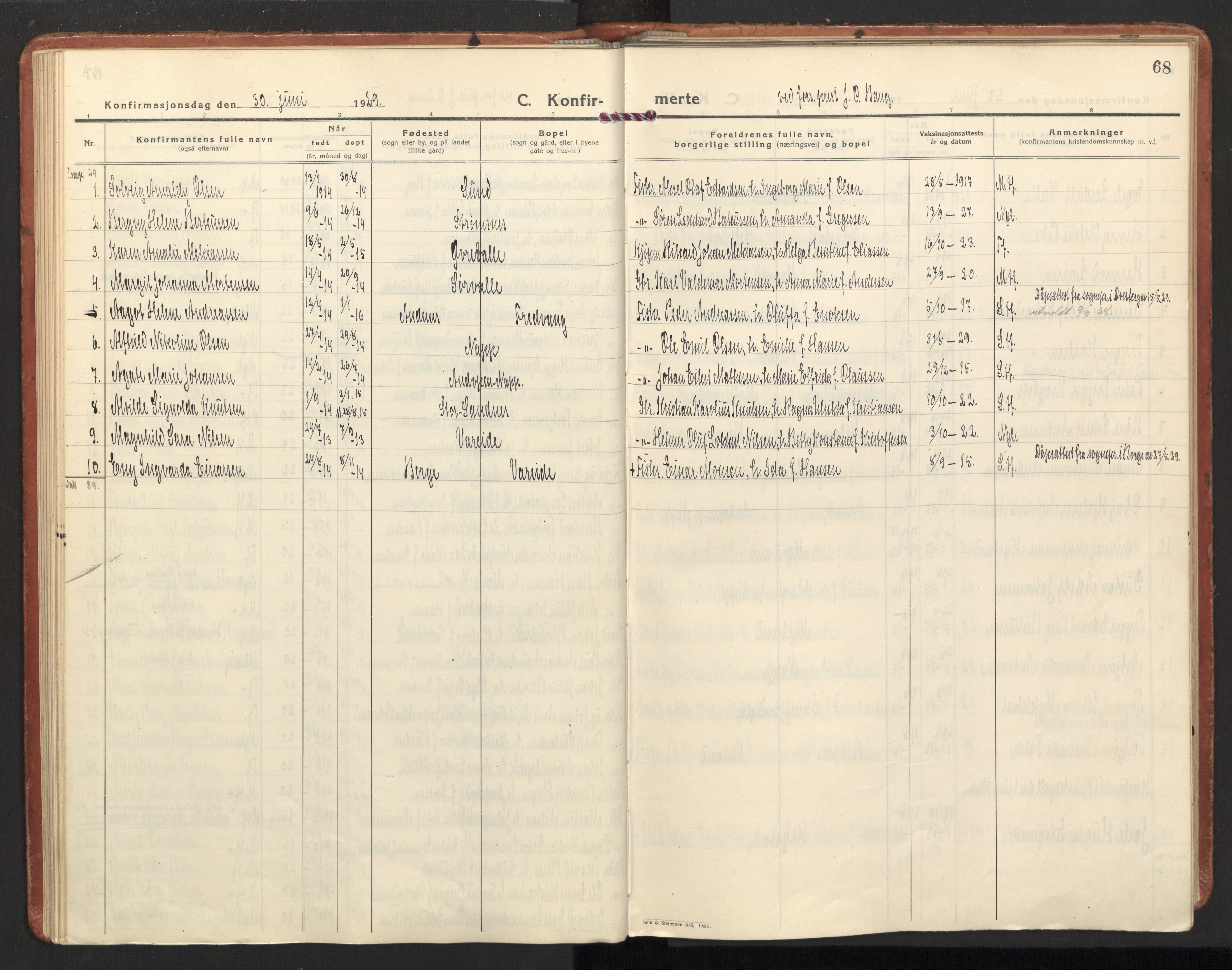 Ministerialprotokoller, klokkerbøker og fødselsregistre - Nordland, SAT/A-1459/885/L1211: Parish register (official) no. 885A11, 1927-1938, p. 68