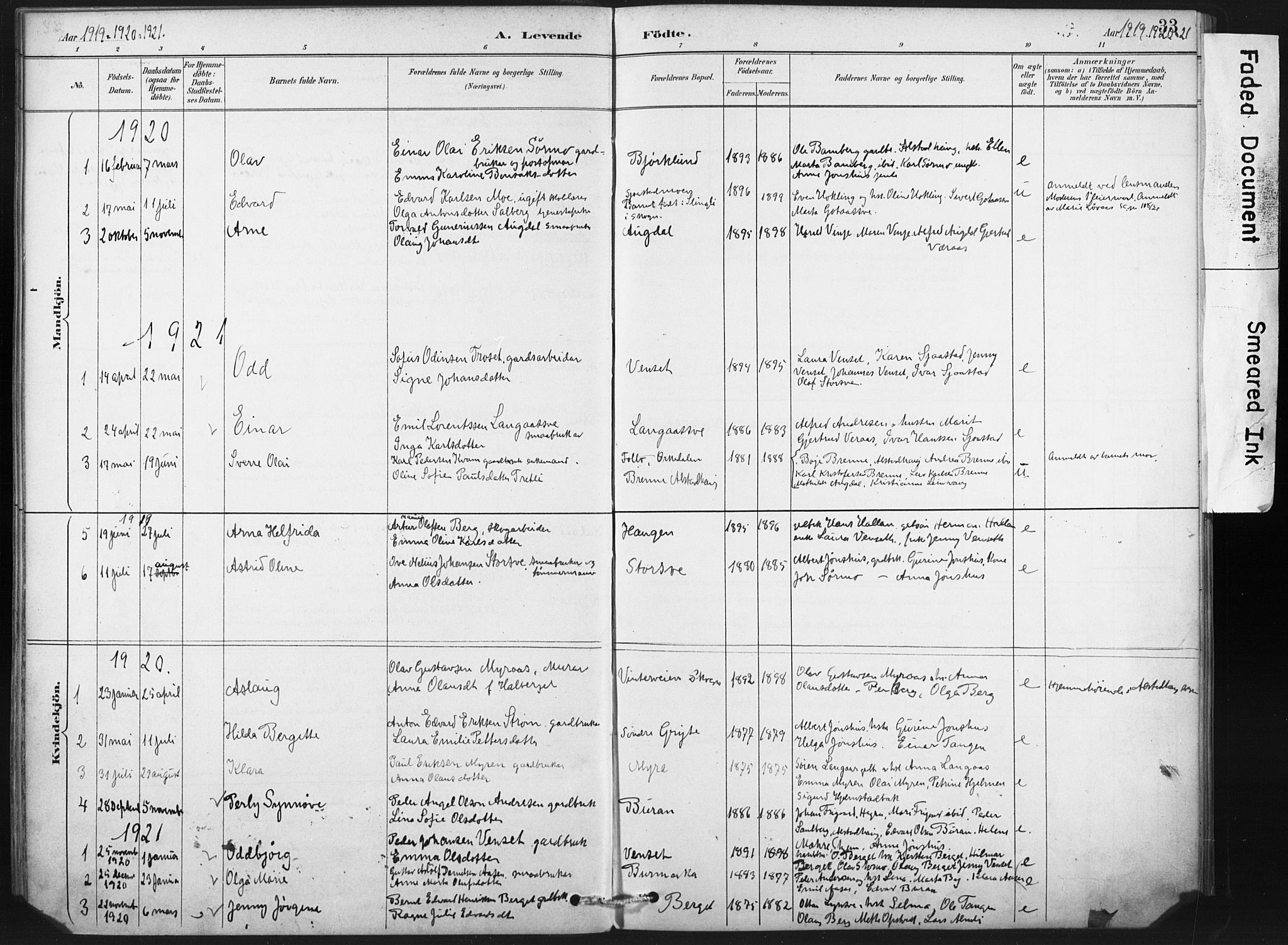 Ministerialprotokoller, klokkerbøker og fødselsregistre - Nord-Trøndelag, SAT/A-1458/718/L0175: Parish register (official) no. 718A01, 1890-1923, p. 33