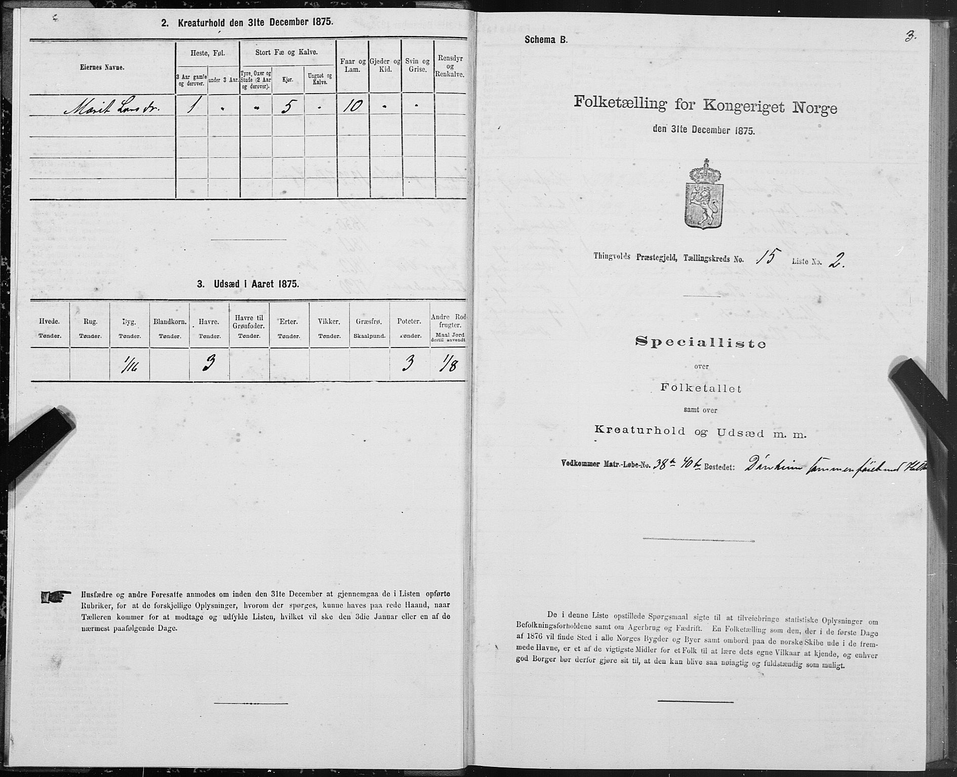 SAT, 1875 census for 1560P Tingvoll, 1875, p. 6003