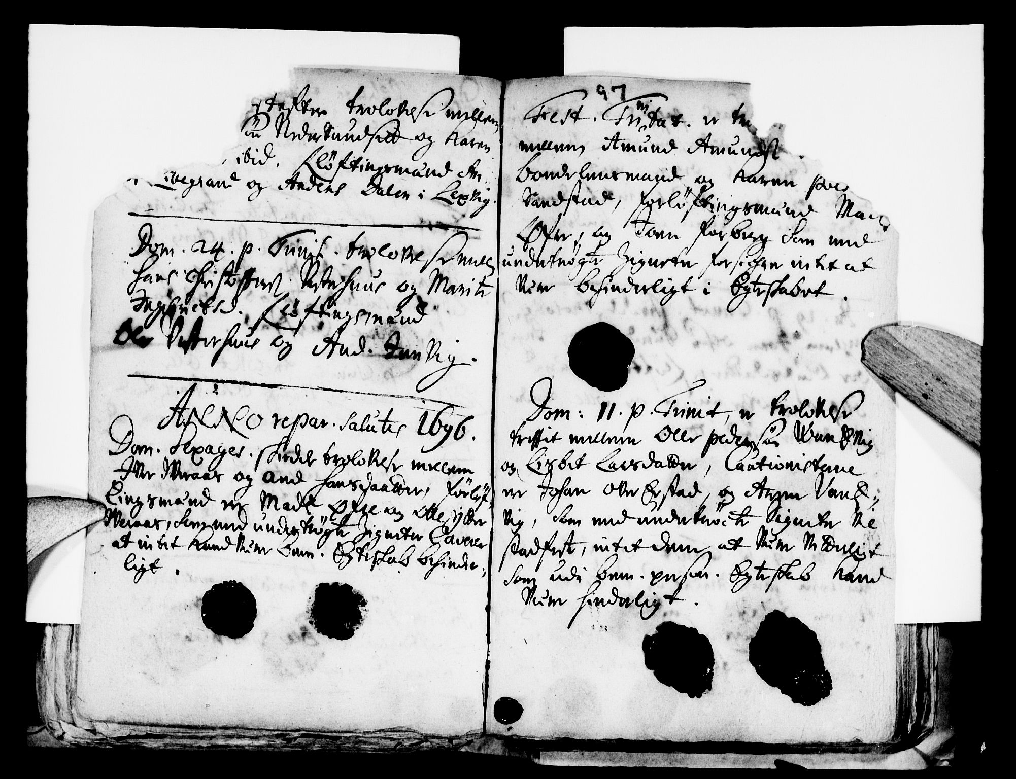 Ministerialprotokoller, klokkerbøker og fødselsregistre - Nord-Trøndelag, SAT/A-1458/722/L0214: Parish register (official) no. 722A01, 1692-1718, p. 97