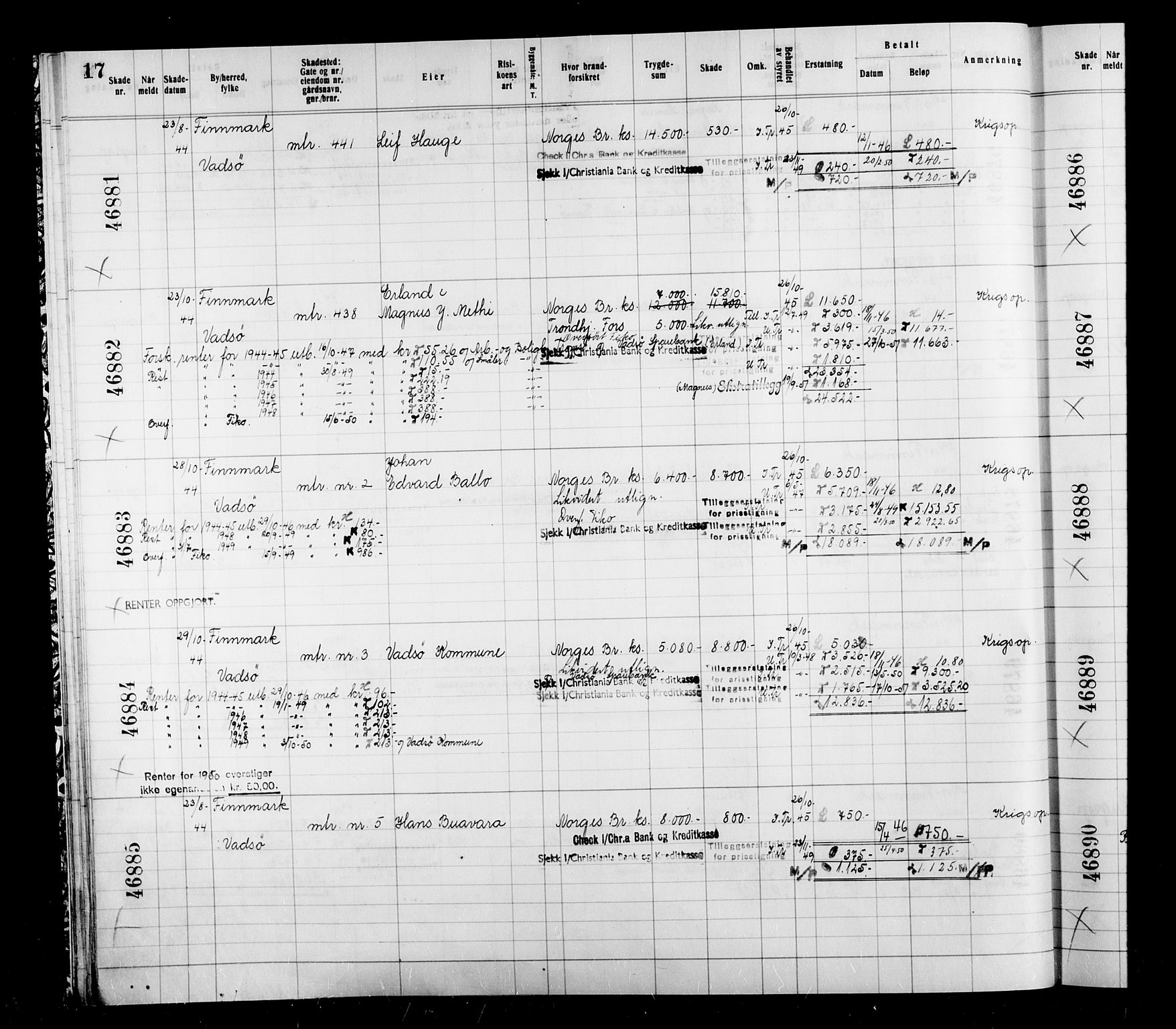 Krigsskadetrygdene for bygninger og løsøre, AV/RA-S-1548/V/L0039: Bygning, branntrygdet., 1940-1945, p. 17