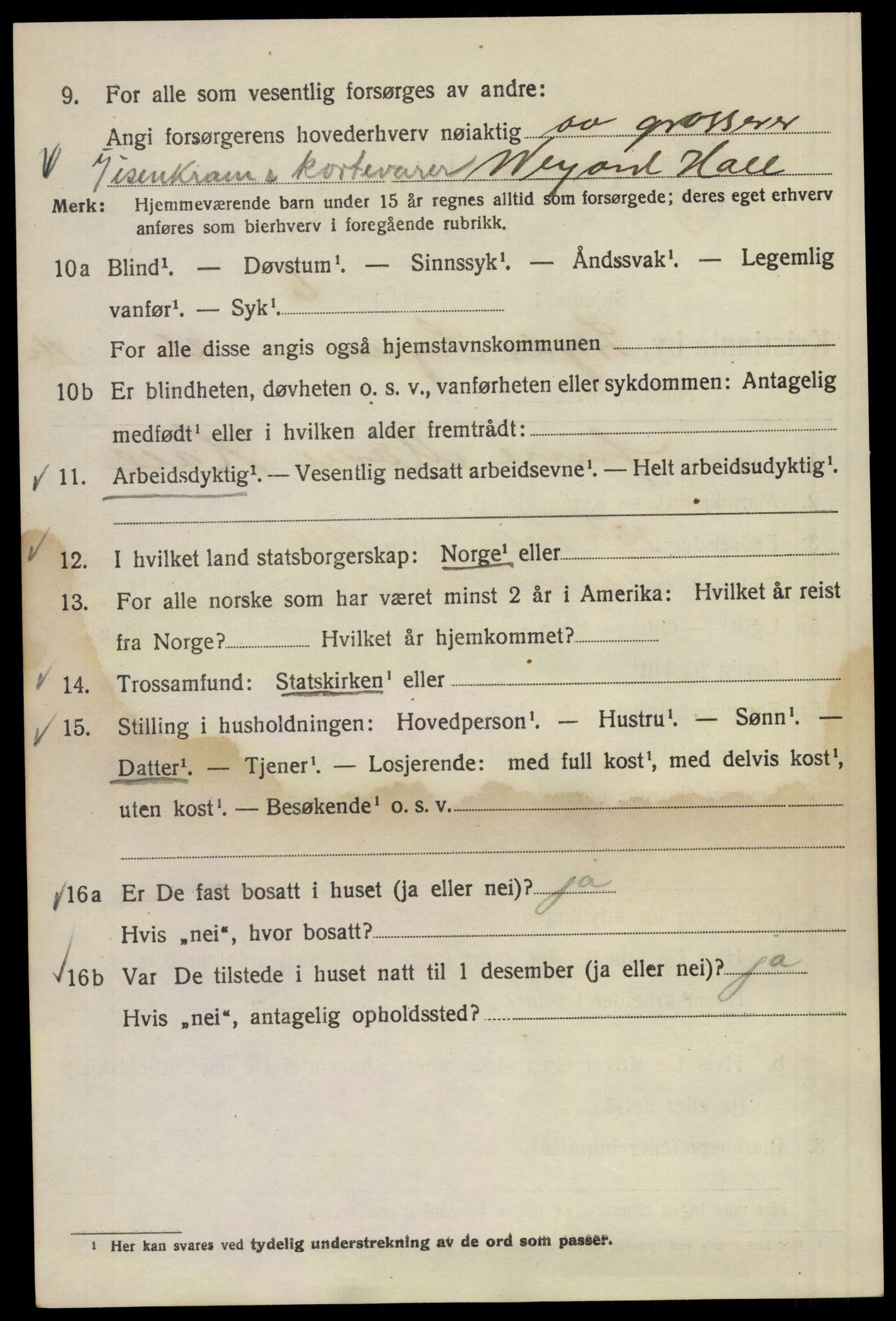 SAO, 1920 census for Kristiania, 1920, p. 366888