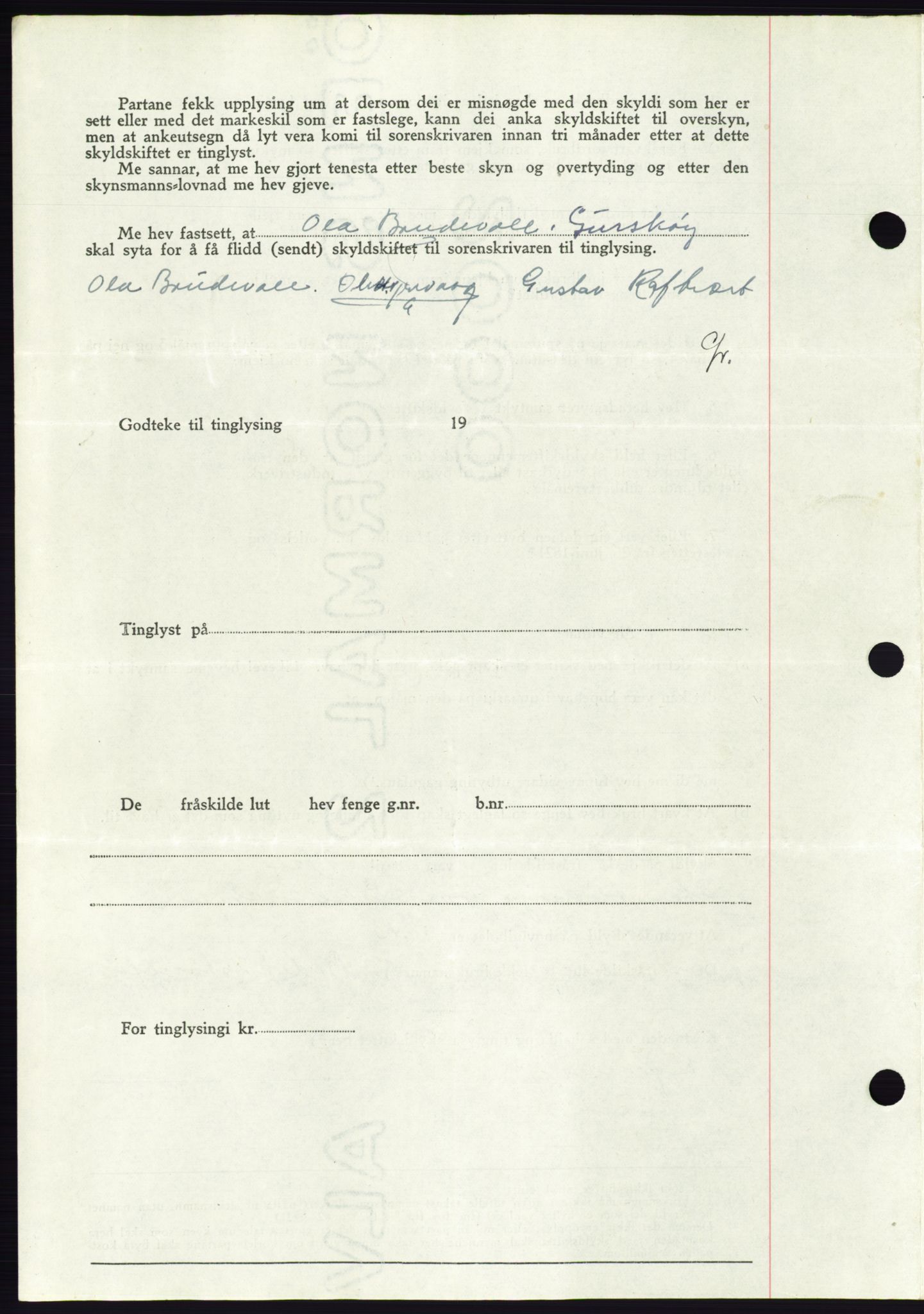 Søre Sunnmøre sorenskriveri, AV/SAT-A-4122/1/2/2C/L0077: Mortgage book no. 3A, 1945-1946, Diary no: : 336/1945