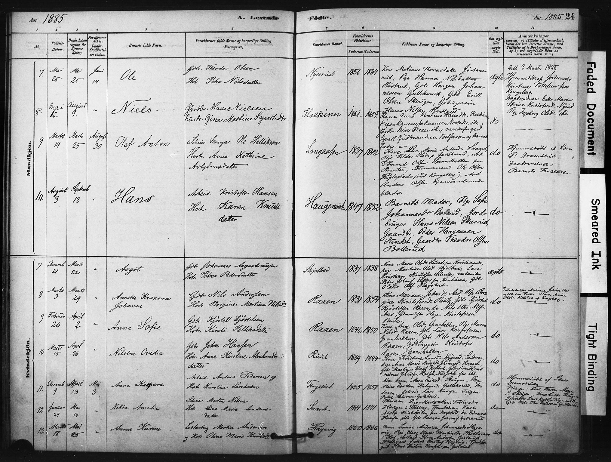 Fiskum kirkebøker, AV/SAKO-A-15/F/Fa/L0002: Parish register (official) no. 2, 1878-1890, p. 24