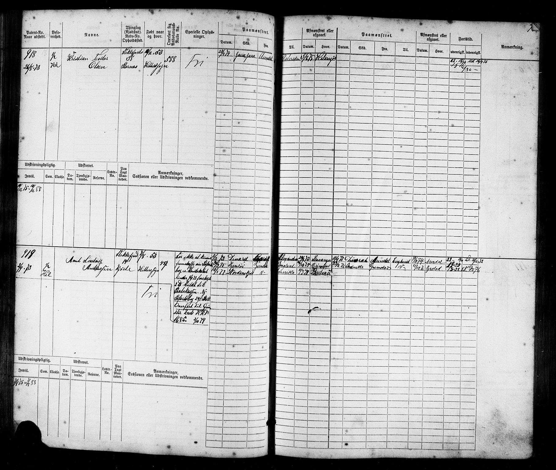 Flekkefjord mønstringskrets, AV/SAK-2031-0018/F/Fb/L0009: Hovedrulle nr 771-1533, Æ-6, 1868-1900, p. 77