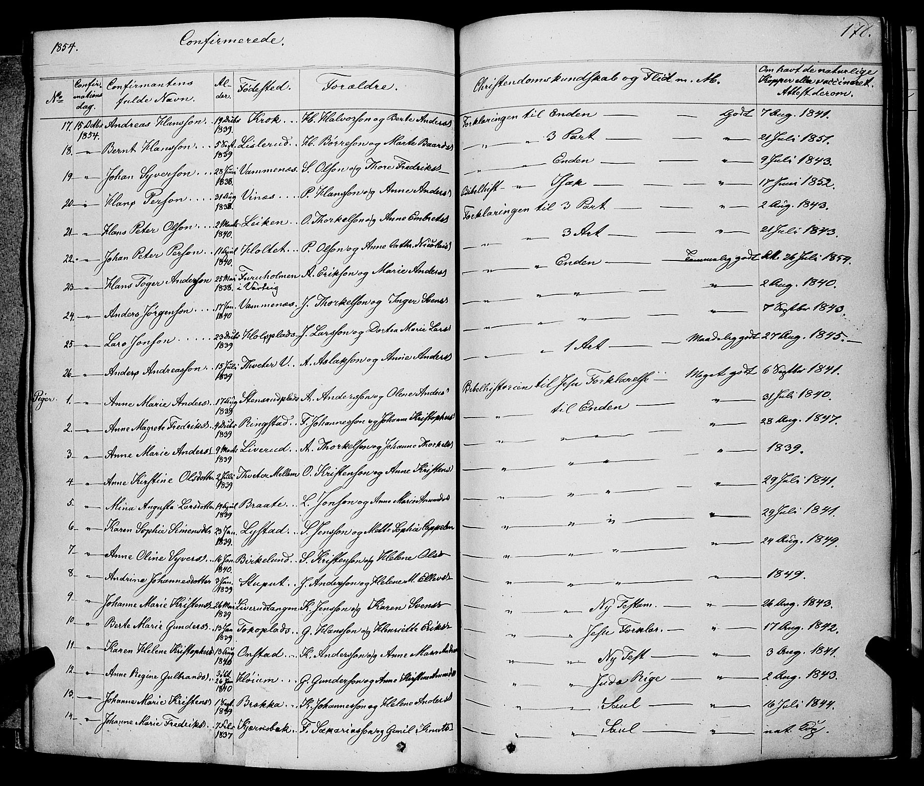 Skiptvet prestekontor Kirkebøker, AV/SAO-A-20009/F/Fa/L0006: Parish register (official) no. 6, 1839-1860, p. 178