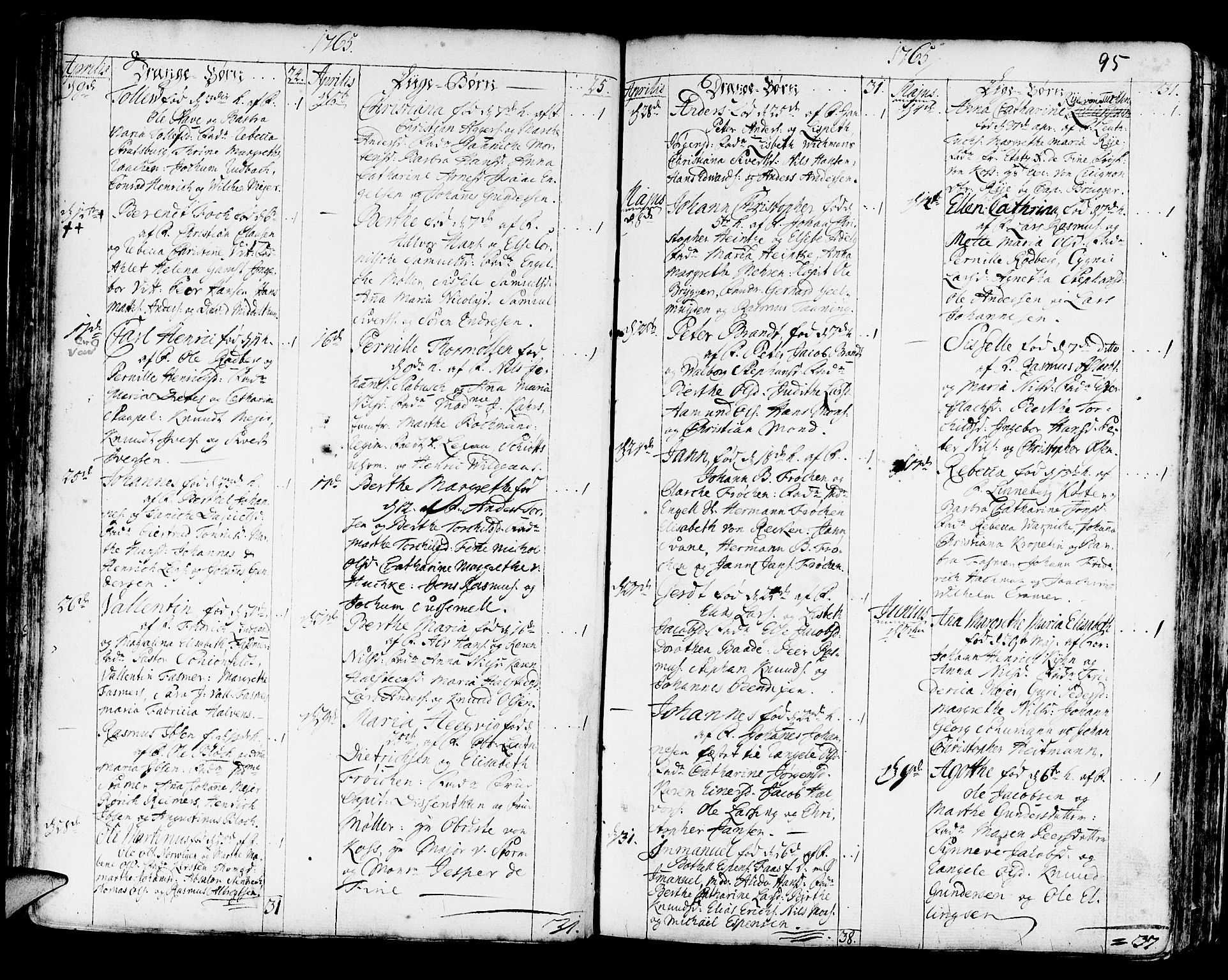 Korskirken sokneprestembete, AV/SAB-A-76101/H/Haa/L0005: Parish register (official) no. A 5, 1751-1789, p. 95