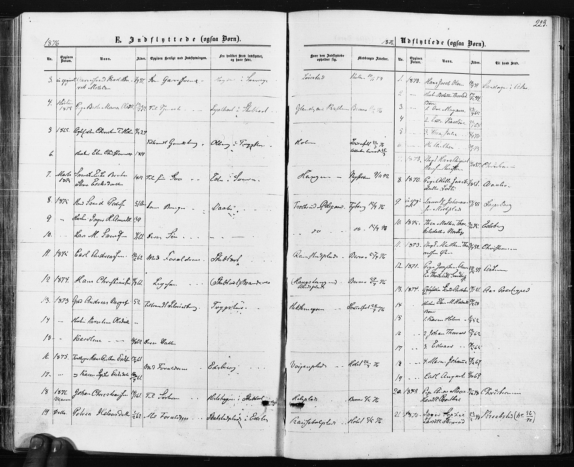 Spydeberg prestekontor Kirkebøker, SAO/A-10924/F/Fa/L0007: Parish register (official) no. I 7, 1875-1885, p. 223