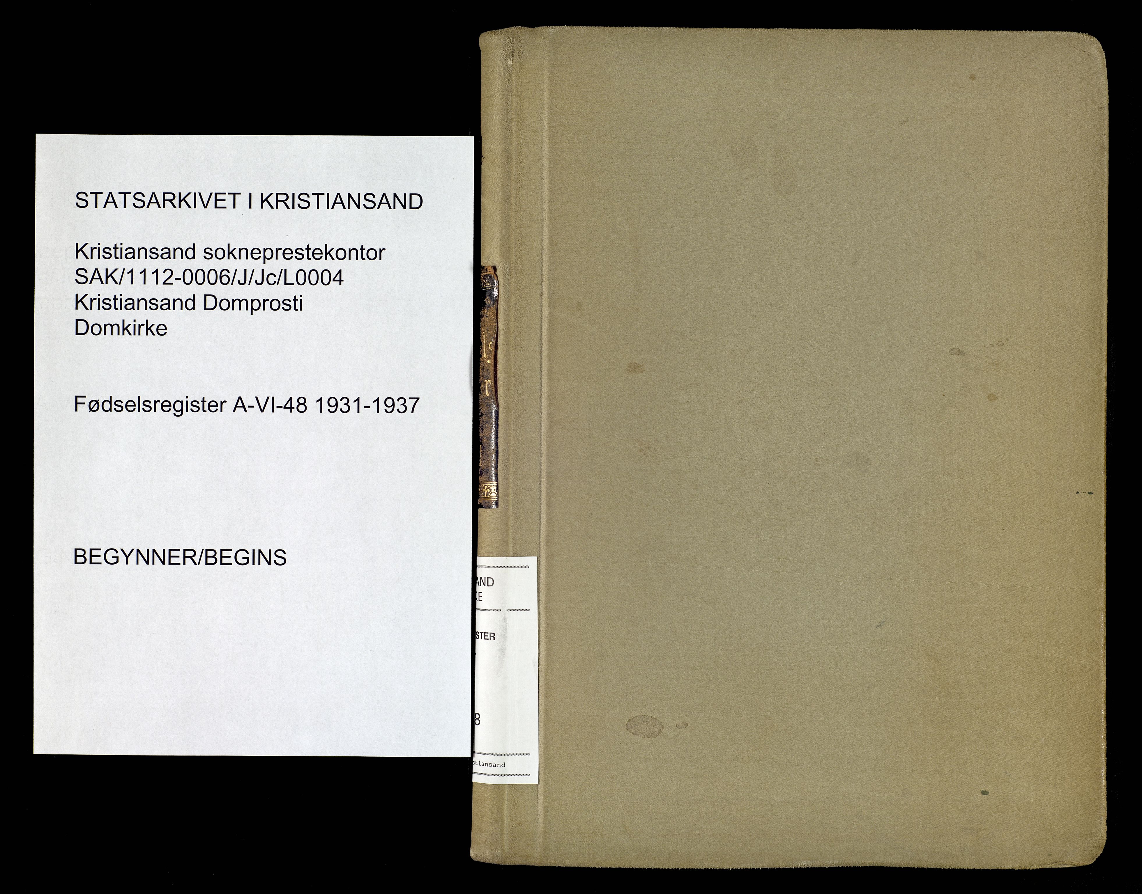 Kristiansand domprosti, SAK/1112-0006/J/Jc/L0004: Birth register no. A-VI-48, 1931-1937