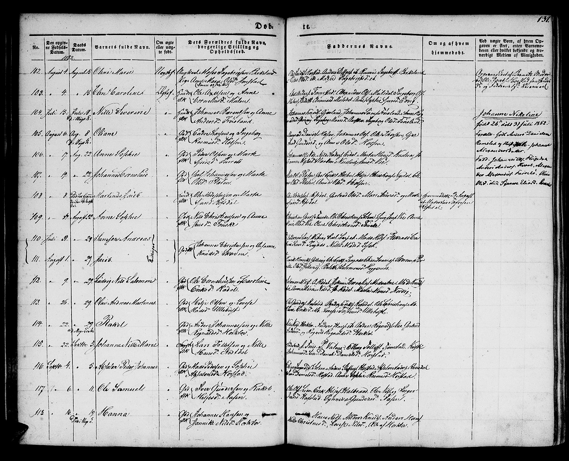 Førde sokneprestembete, AV/SAB-A-79901/H/Haa/Haaa/L0007: Parish register (official) no. A 7, 1843-1860, p. 137