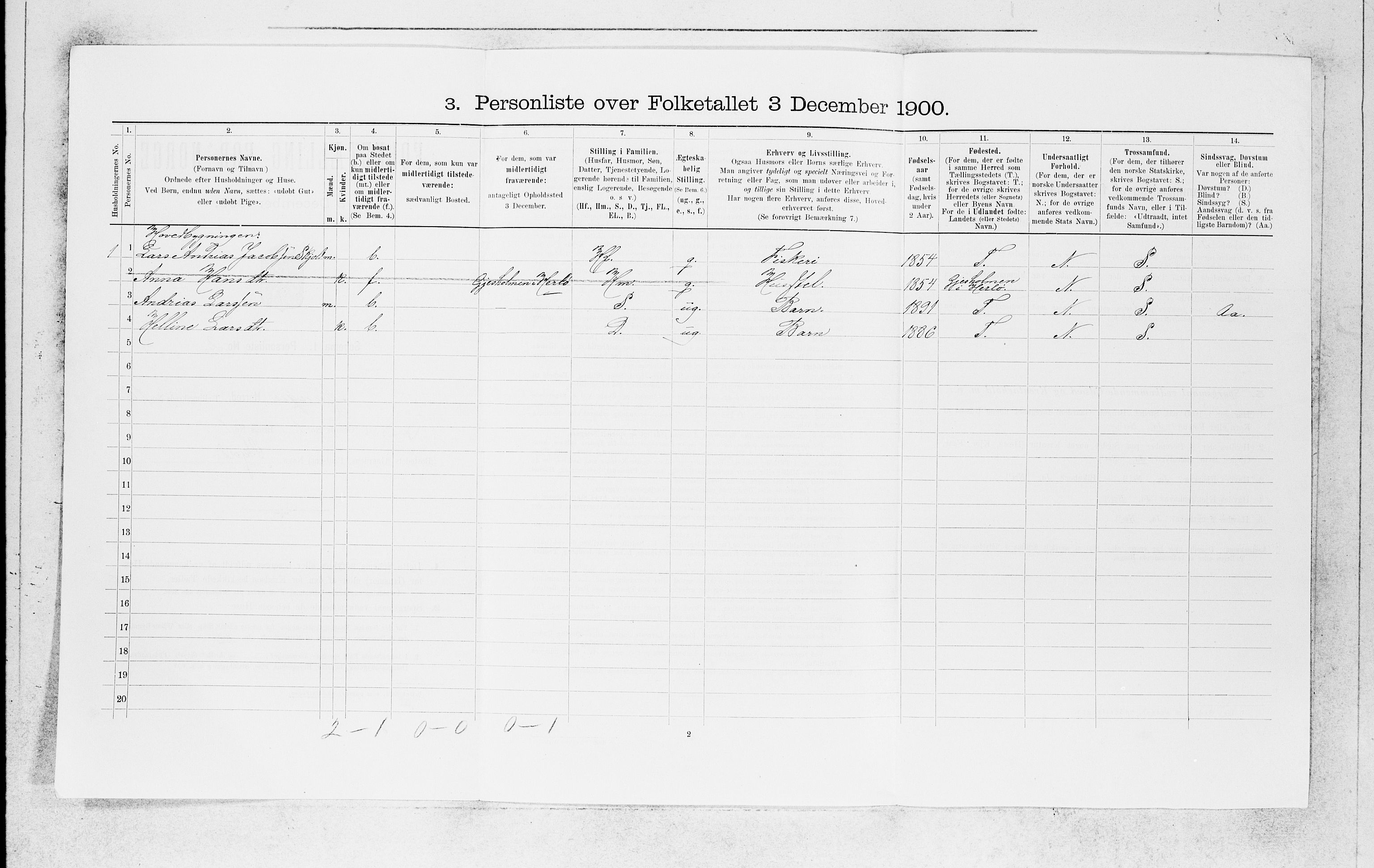SAB, 1900 census for Manger, 1900, p. 1471