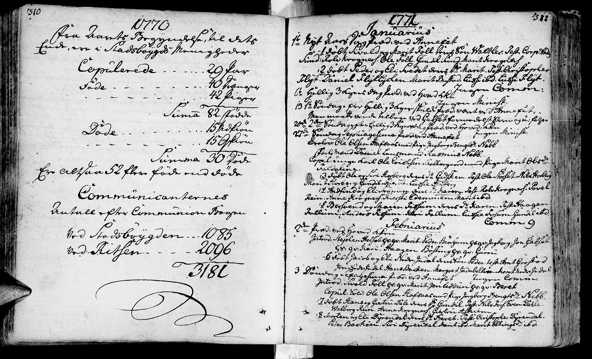 Ministerialprotokoller, klokkerbøker og fødselsregistre - Sør-Trøndelag, SAT/A-1456/646/L0605: Parish register (official) no. 646A03, 1751-1790, p. 310-311