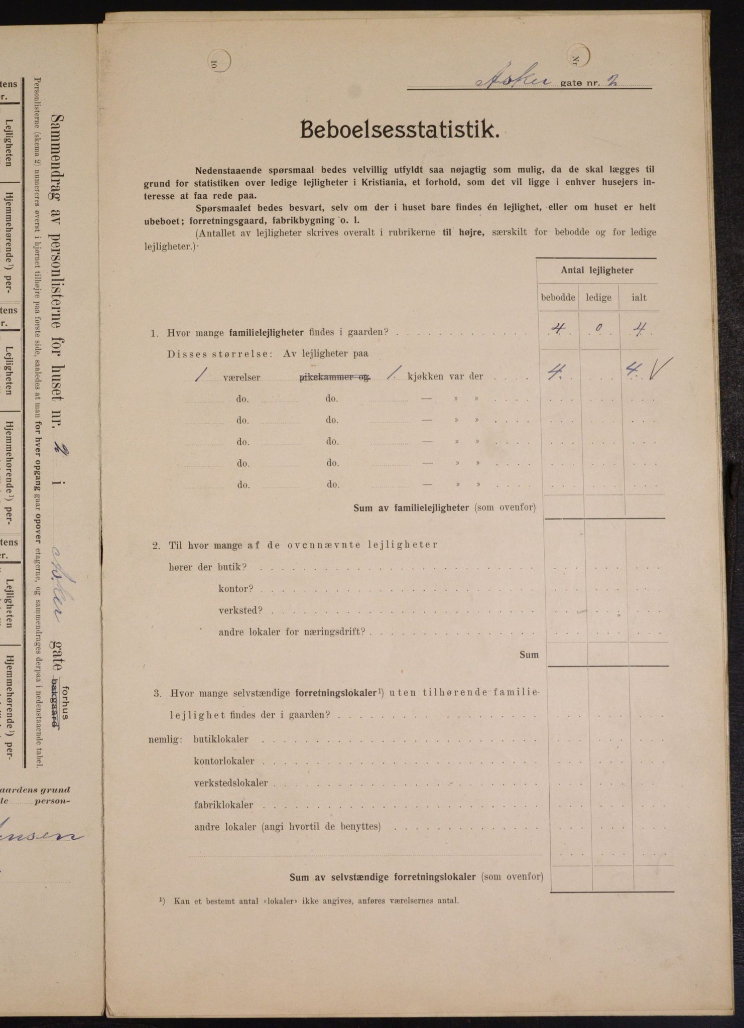 OBA, Municipal Census 1909 for Kristiania, 1909, p. 2348