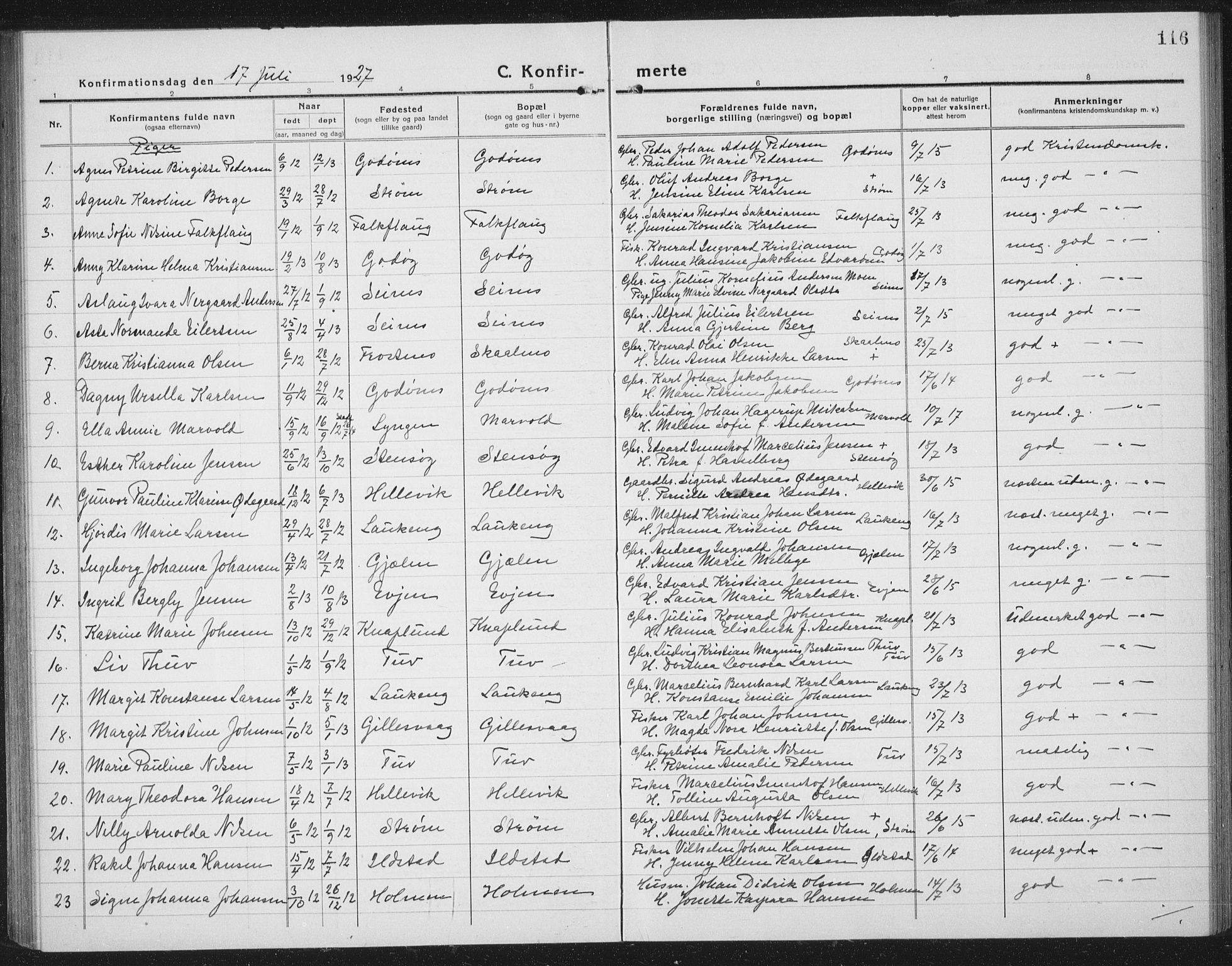 Ministerialprotokoller, klokkerbøker og fødselsregistre - Nordland, SAT/A-1459/804/L0089: Parish register (copy) no. 804C02, 1918-1935, p. 116
