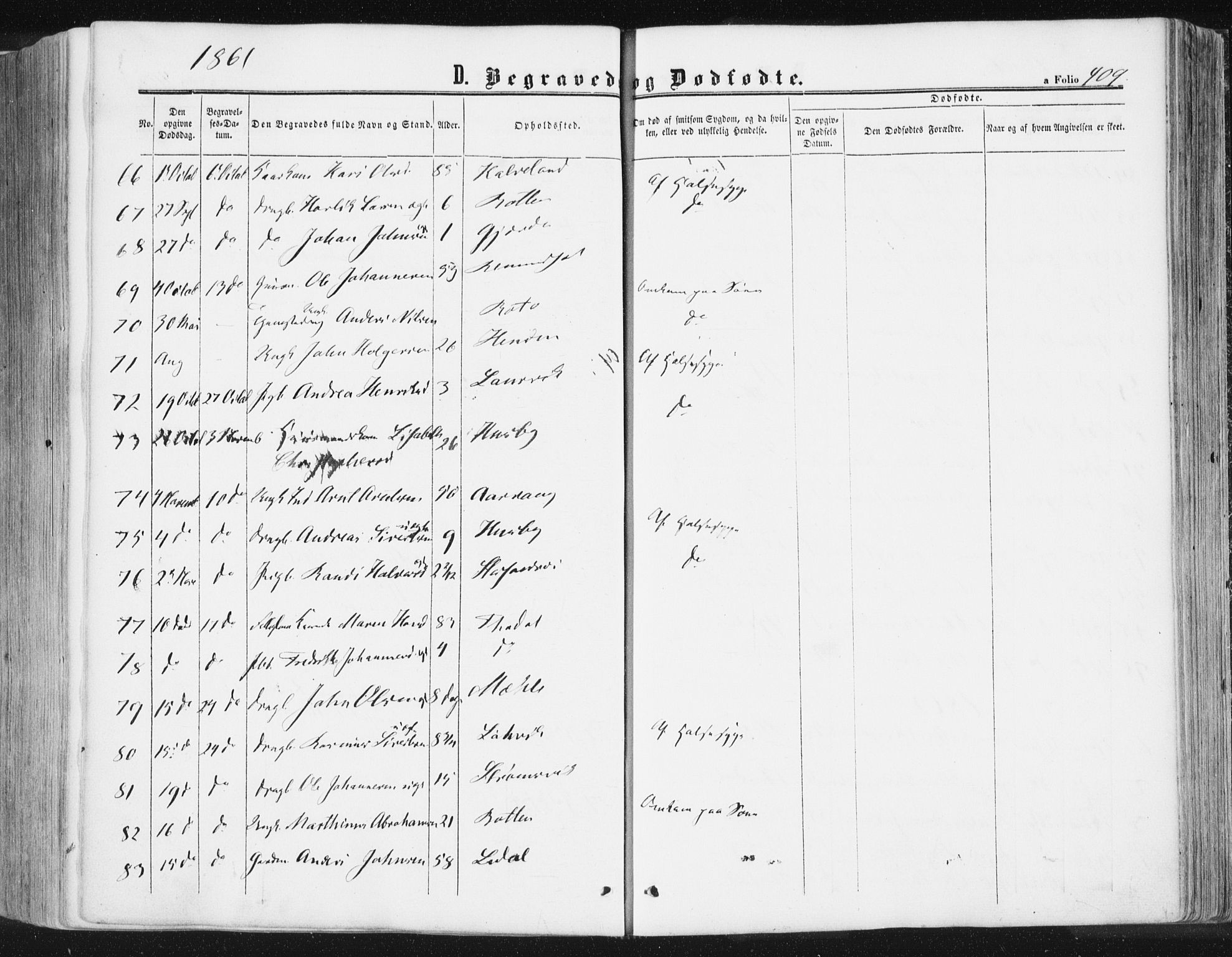 Ministerialprotokoller, klokkerbøker og fødselsregistre - Møre og Romsdal, AV/SAT-A-1454/578/L0905: Parish register (official) no. 578A04, 1859-1877, p. 409