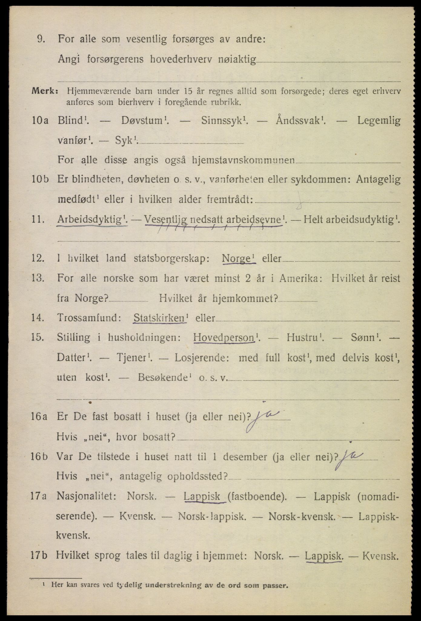 SAT, 1920 census for Ankenes, 1920, p. 2608