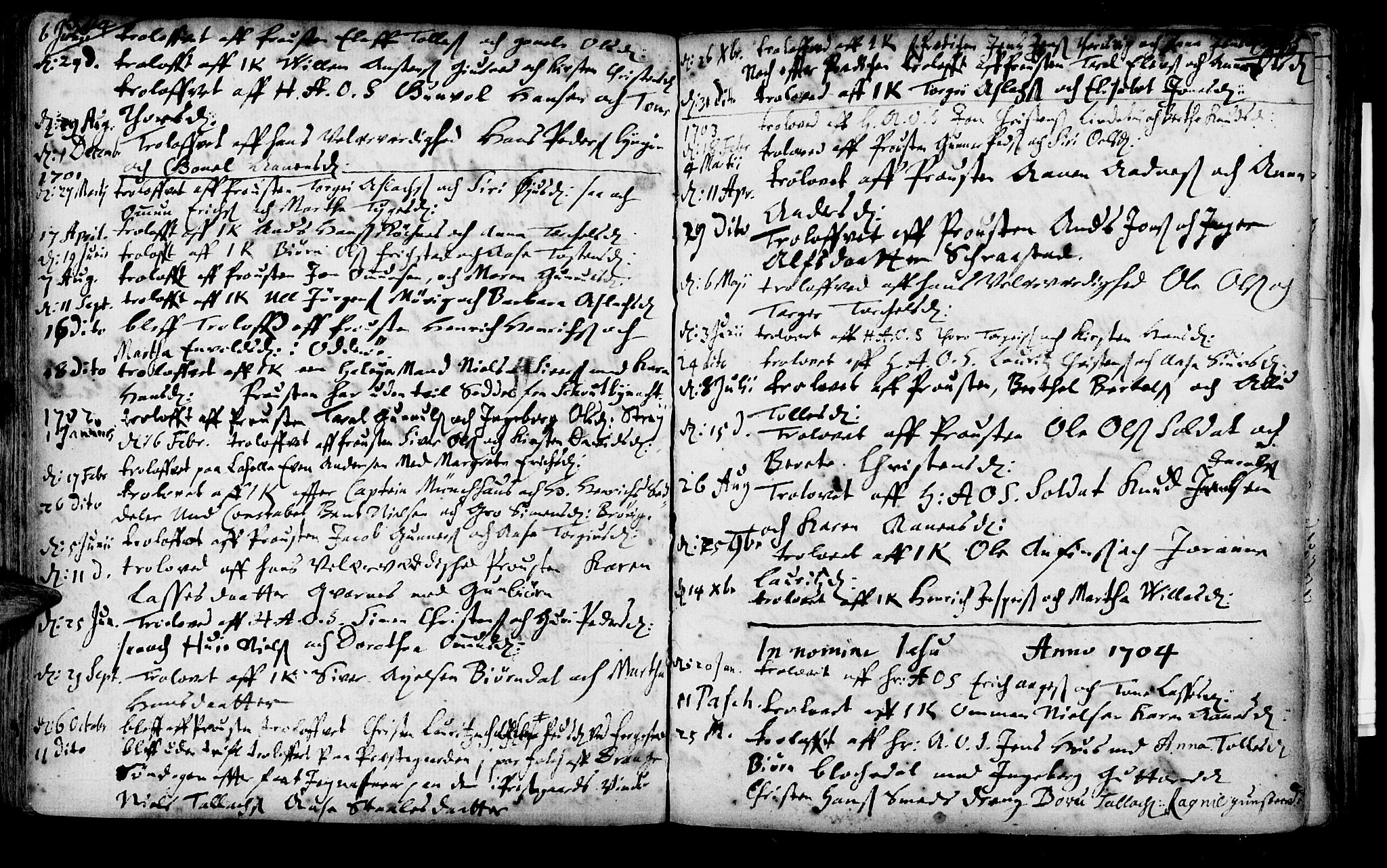 Oddernes sokneprestkontor, SAK/1111-0033/F/Fa/Faa/L0001: Parish register (official) no. A 1, 1692-1718, p. 384-385