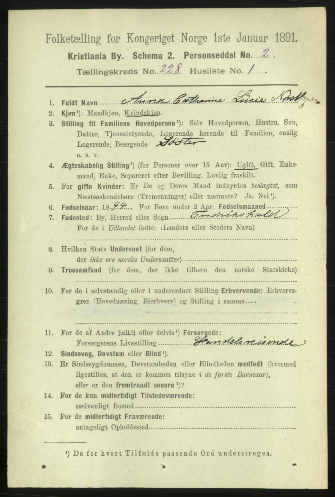 RA, 1891 census for 0301 Kristiania, 1891, p. 139279