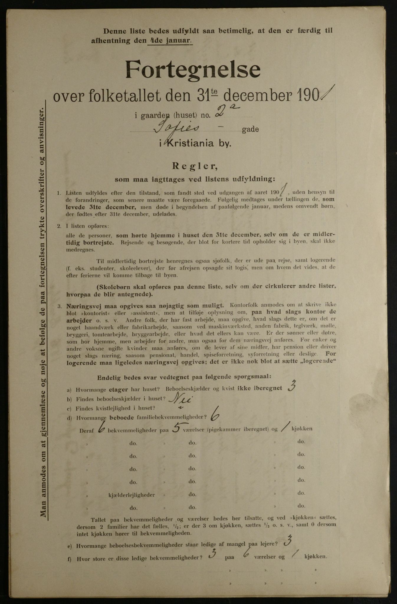 OBA, Municipal Census 1901 for Kristiania, 1901, p. 15199