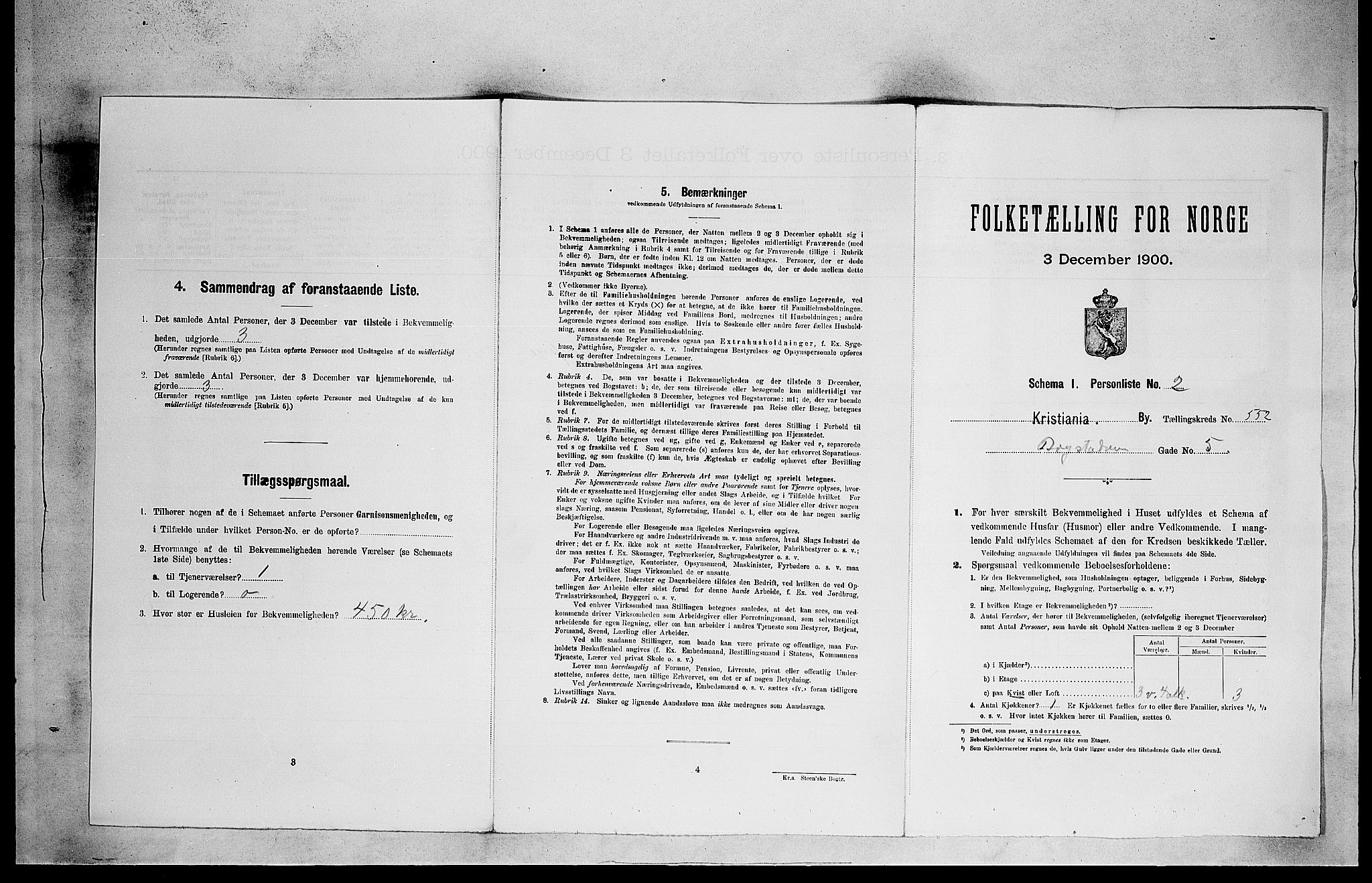 SAO, 1900 census for Kristiania, 1900, p. 6327