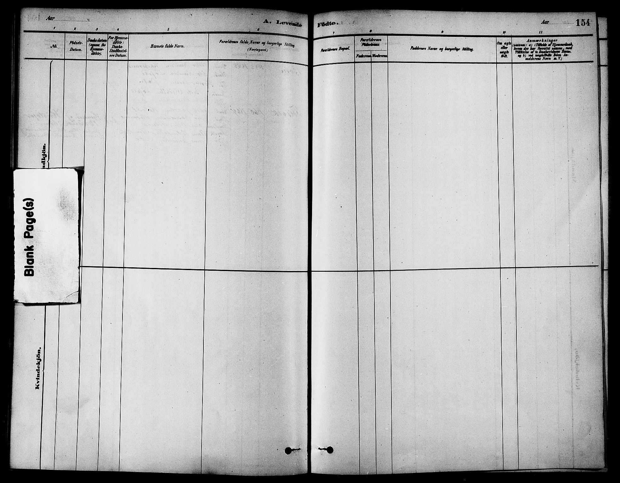 Ministerialprotokoller, klokkerbøker og fødselsregistre - Møre og Romsdal, AV/SAT-A-1454/511/L0141: Parish register (official) no. 511A08, 1878-1890, p. 154